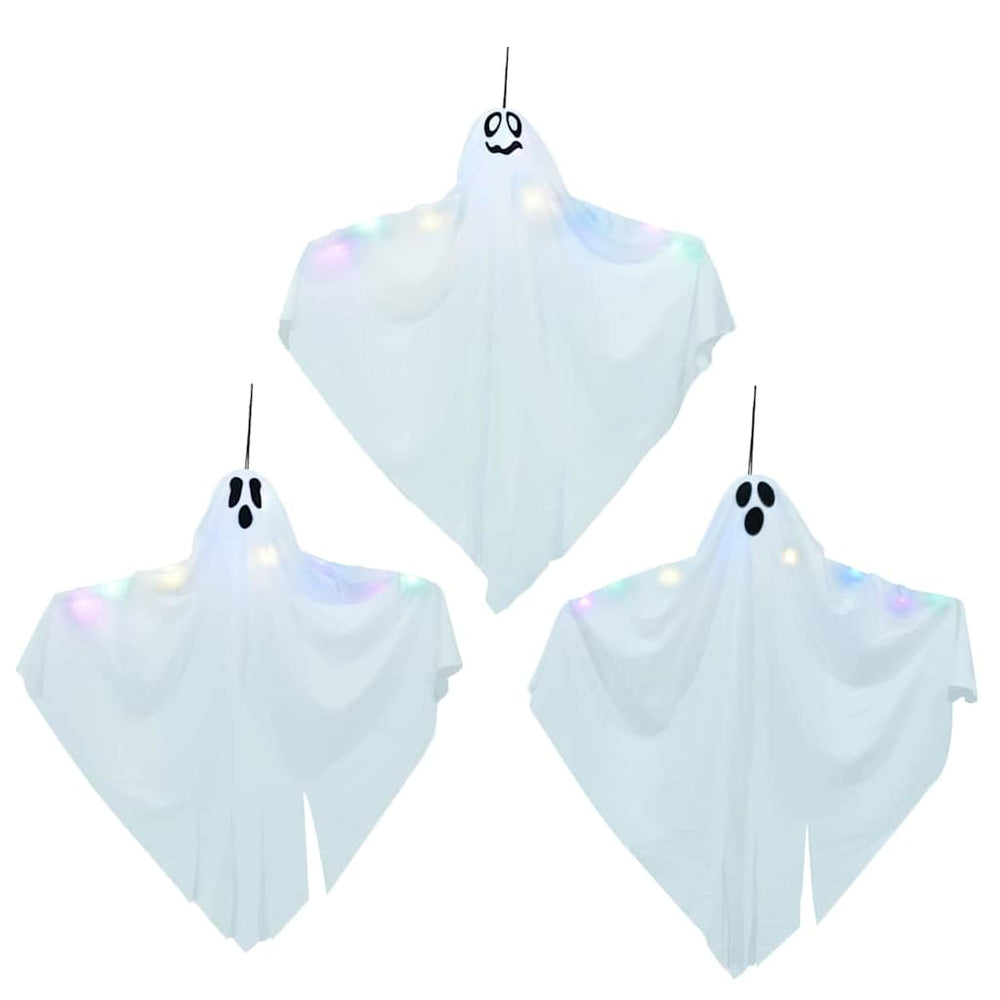 Vidaxl halloween hangende spook 3 pcs wit 52 x 62 cm polyester