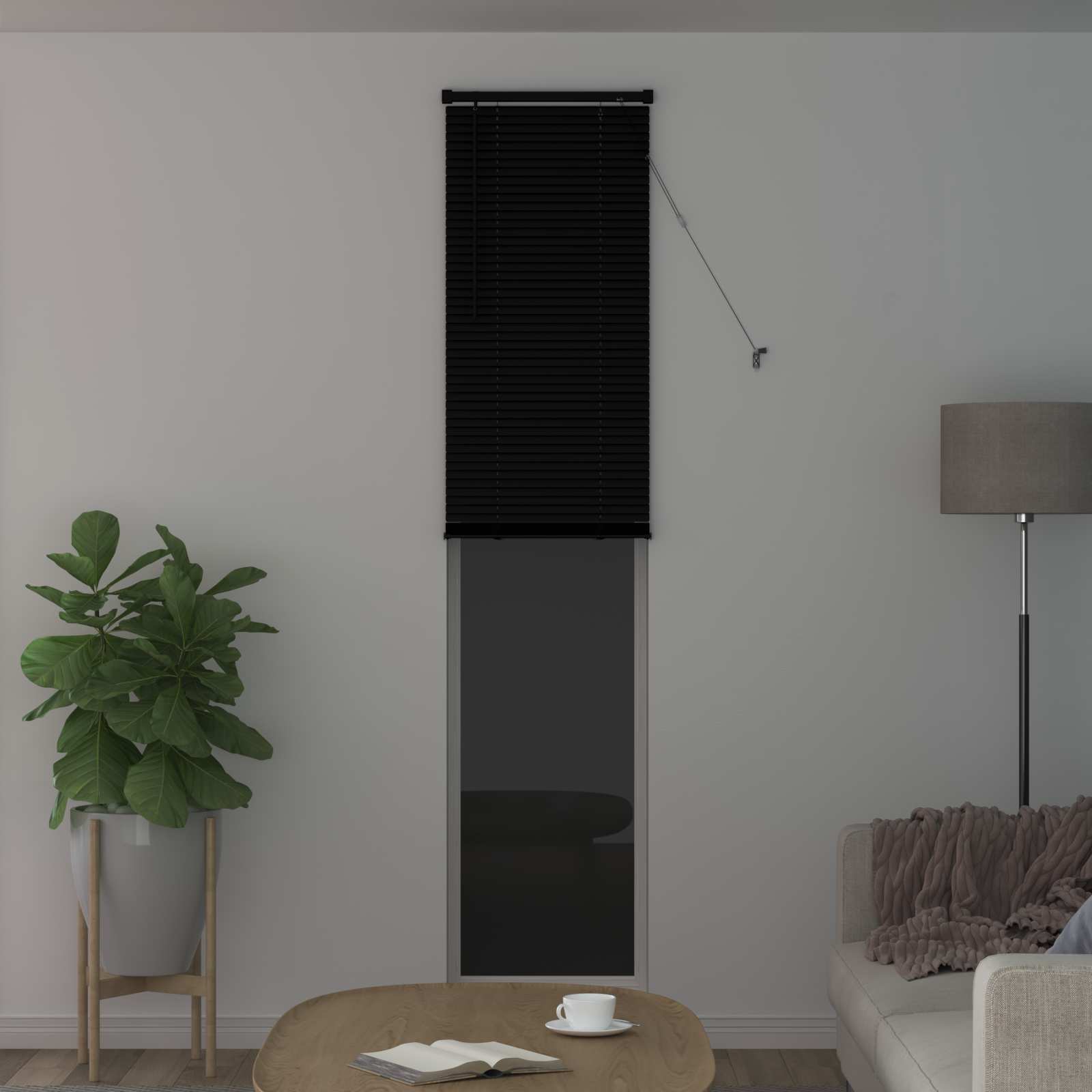 Vidaxl venetiaanse blind verstelbaar zwart 213 x 40 cm pvc