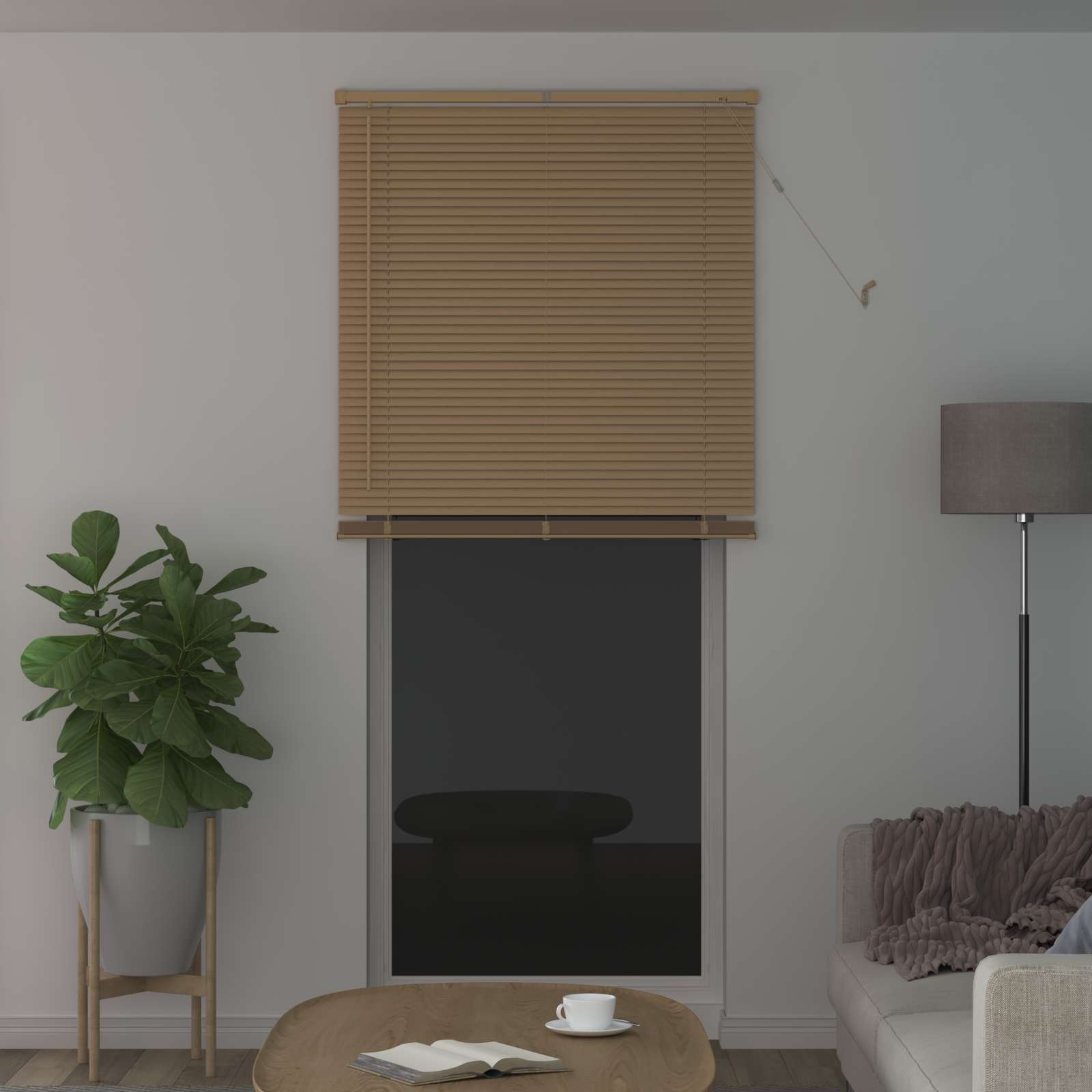 Vidaxl venetiaanse blind lichtbruin met patroon 213 x 70 cm pvc