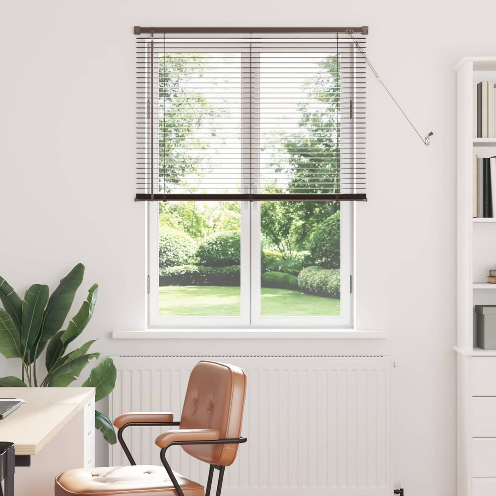Vidaxl venetiaanse blind donkerbruin met patroon 150 x 70 cm pvc
