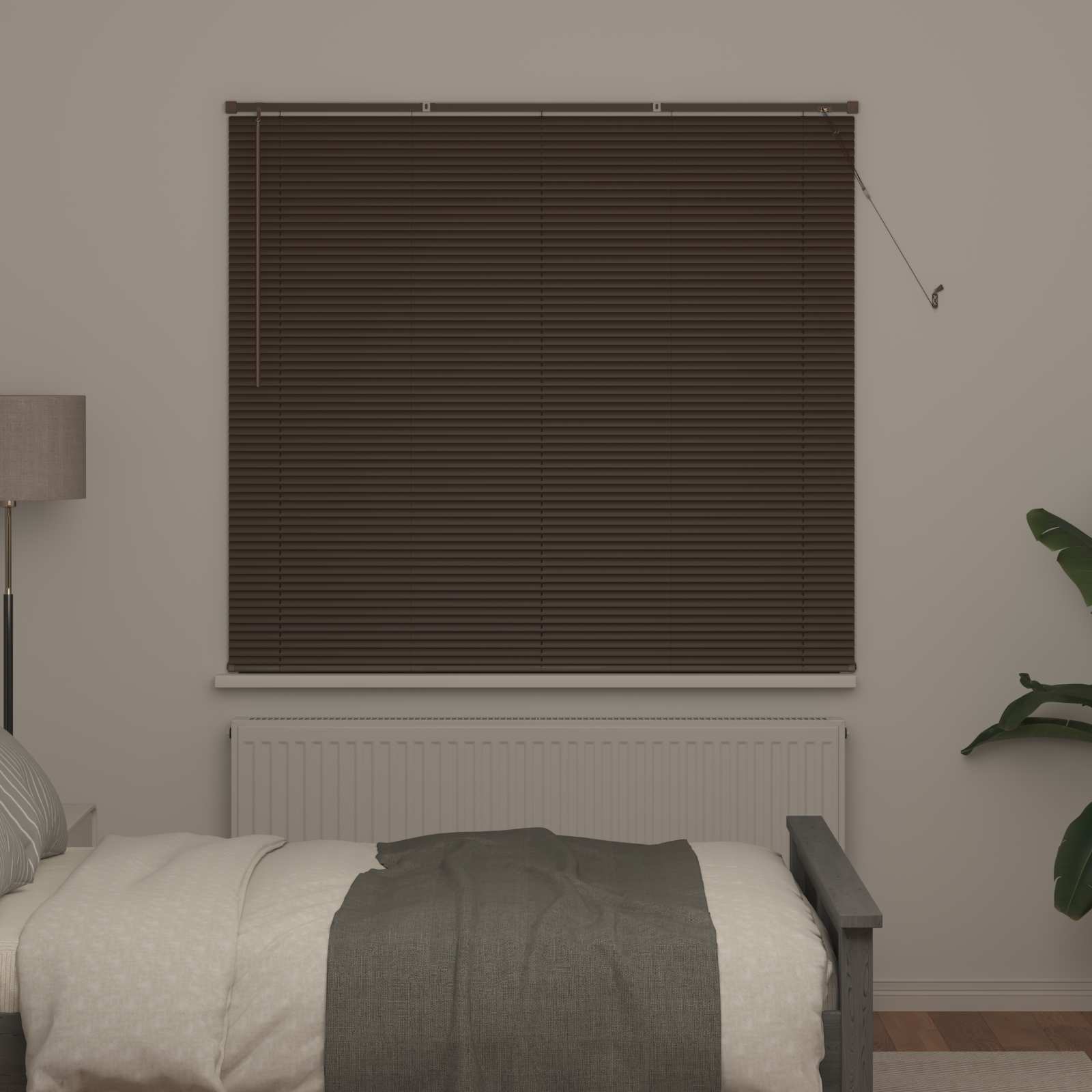 Vidaxl venetiaanse blind donkerbruin met patroon 150 x 130 cm pvc