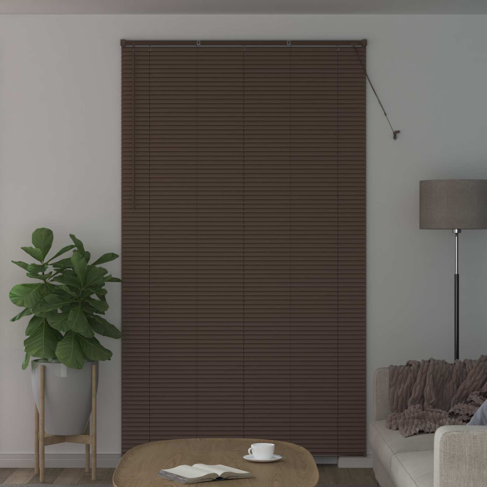Vidaxl venetiaanse blind donkerbruin met patroon 213 x 160 cm pvc