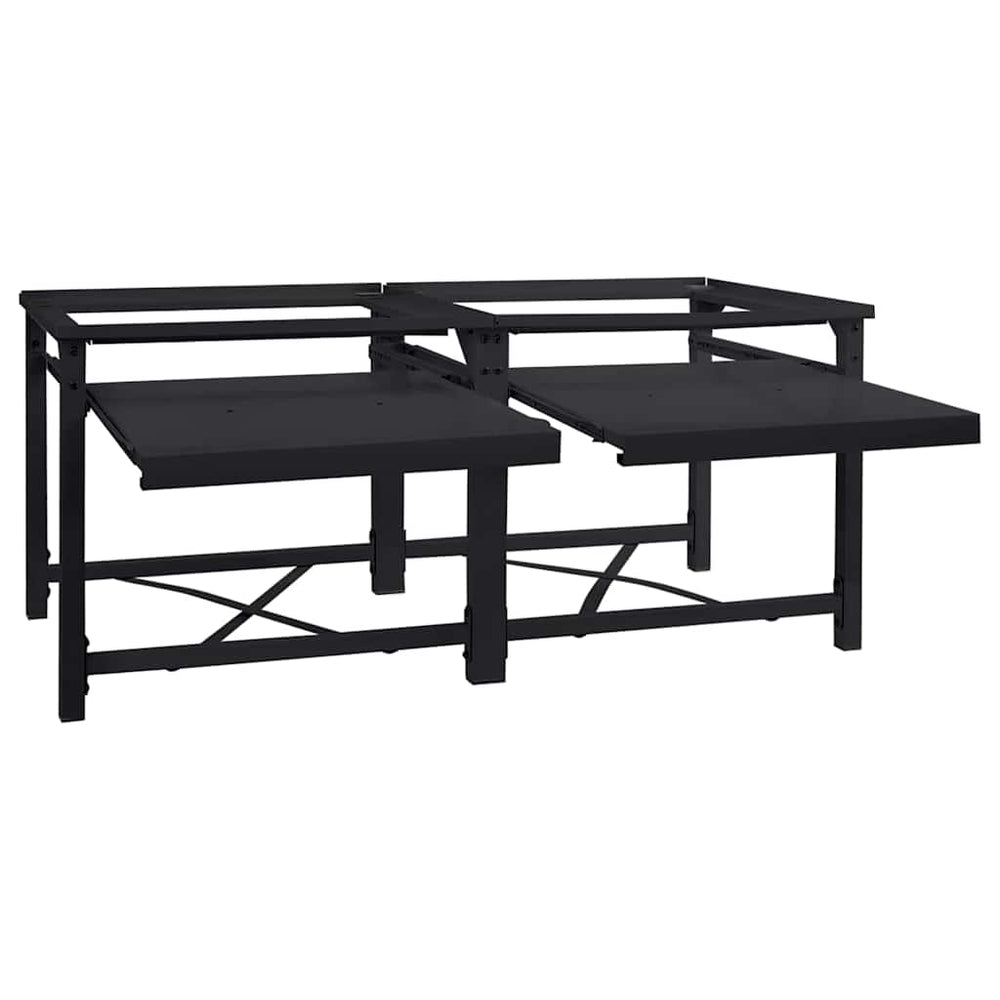 Vidaxl wasmachine pedestal 2 pcs zwart 120 x 56 x 52 cm staal