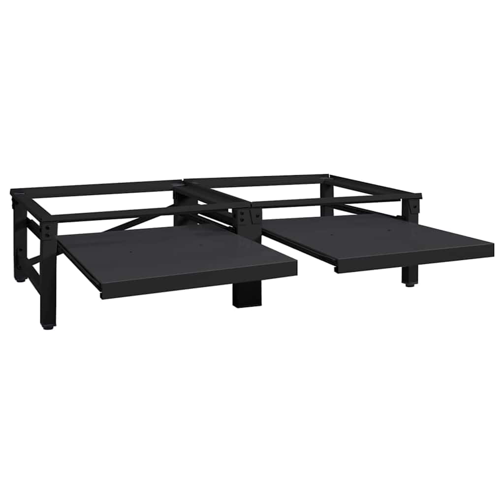 Vidaxl wasmachineverhoger 2 st zwart 124,5 x 61,5 x 32,5 cm staal