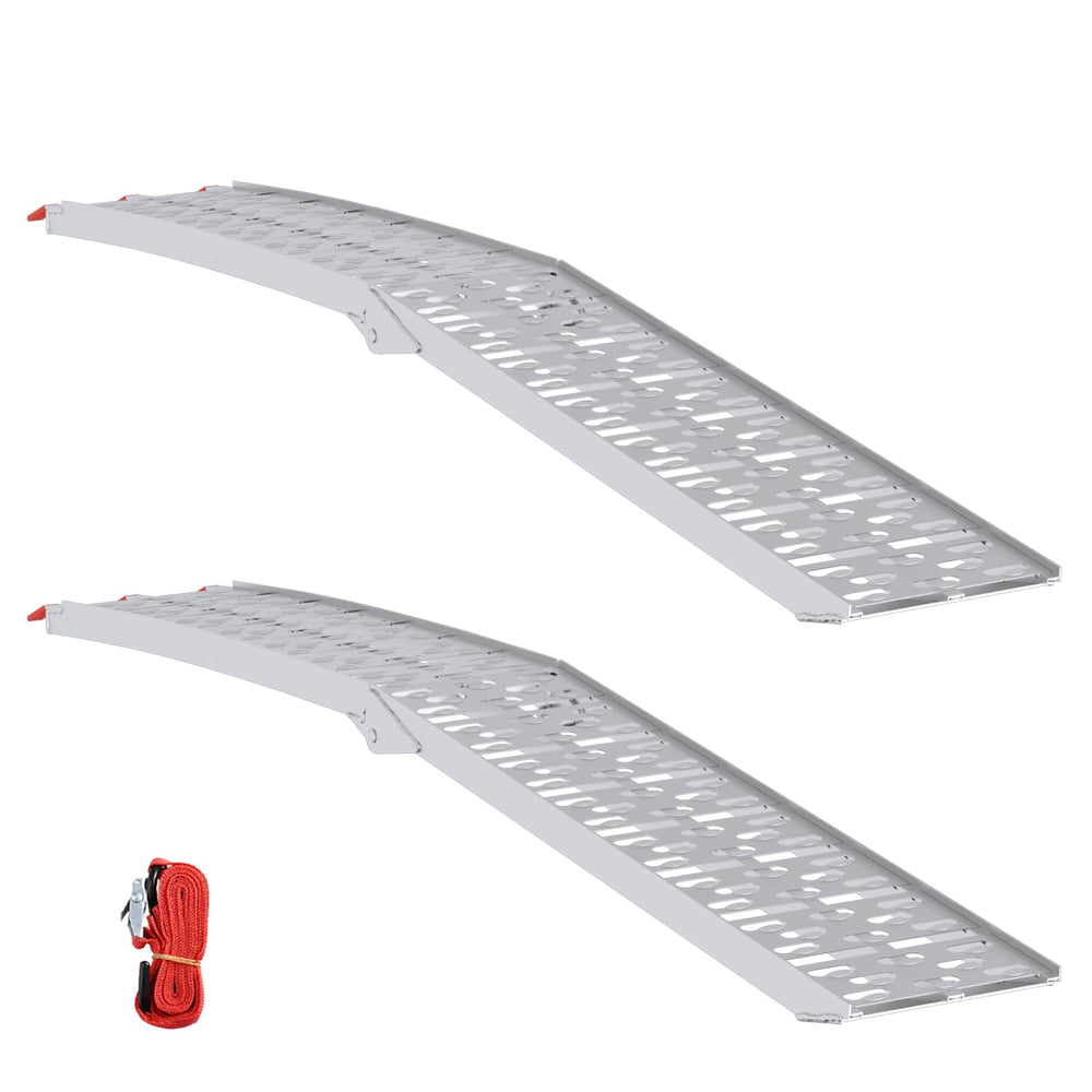 Vidaxl motorcycle ramp 680 kg 2 pcs zilver 222 x 28 x 5 cm aluminium