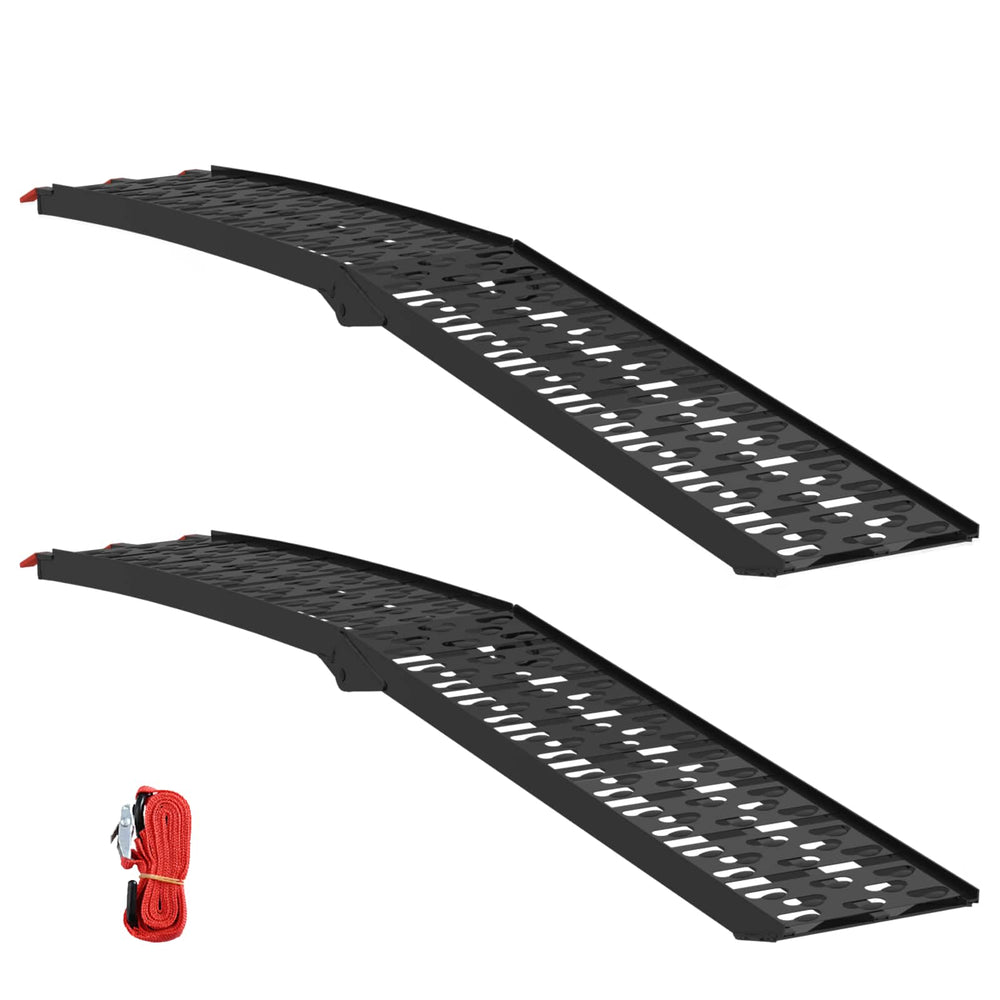 Vidaxl motorcycle ramp 680 kg 2 pcs zwart 222 x 28 x 5 cm aluminium