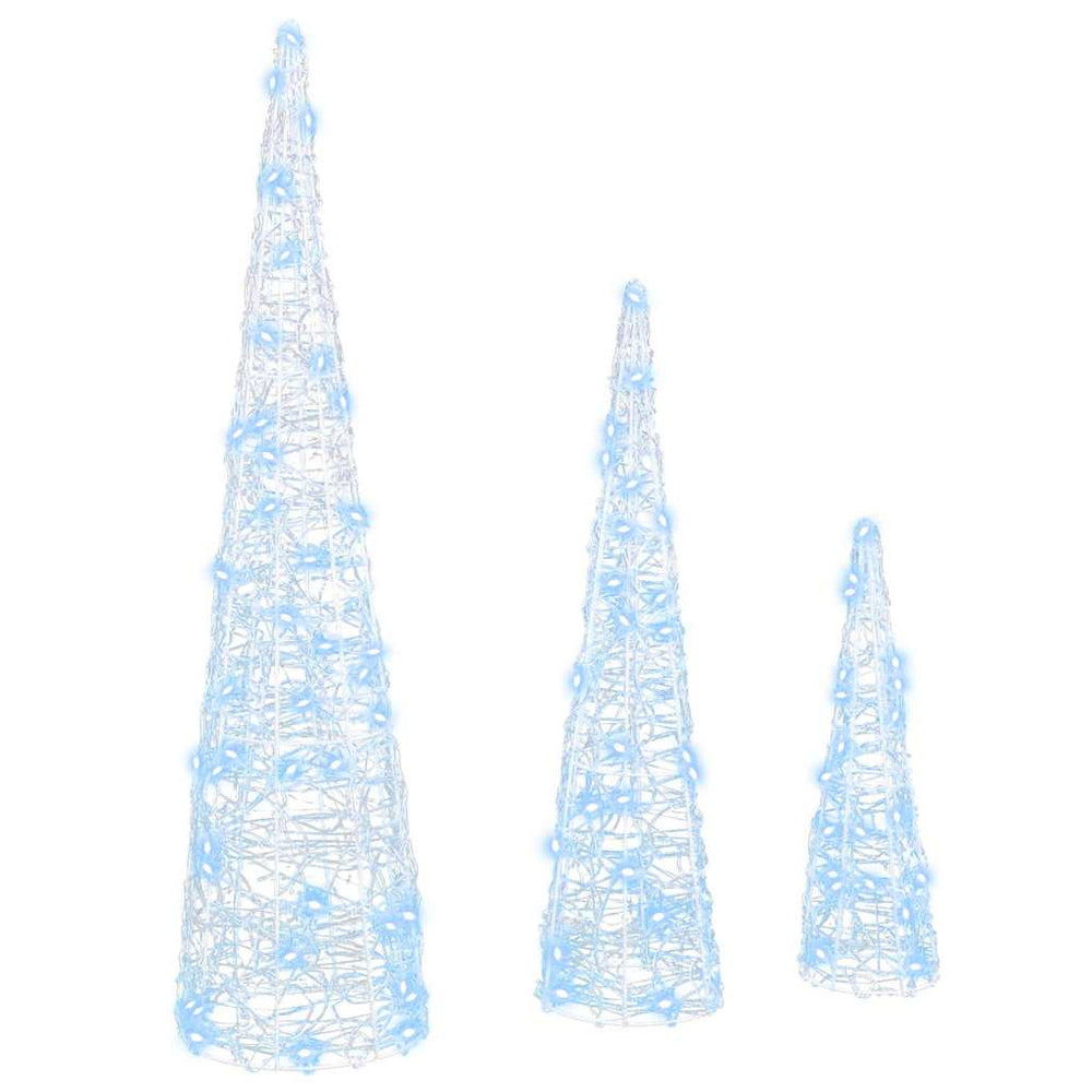 Vidaxl kerstboom met 90 led 3 pcs koudwit 20 x 20 x 80 cm acryl
