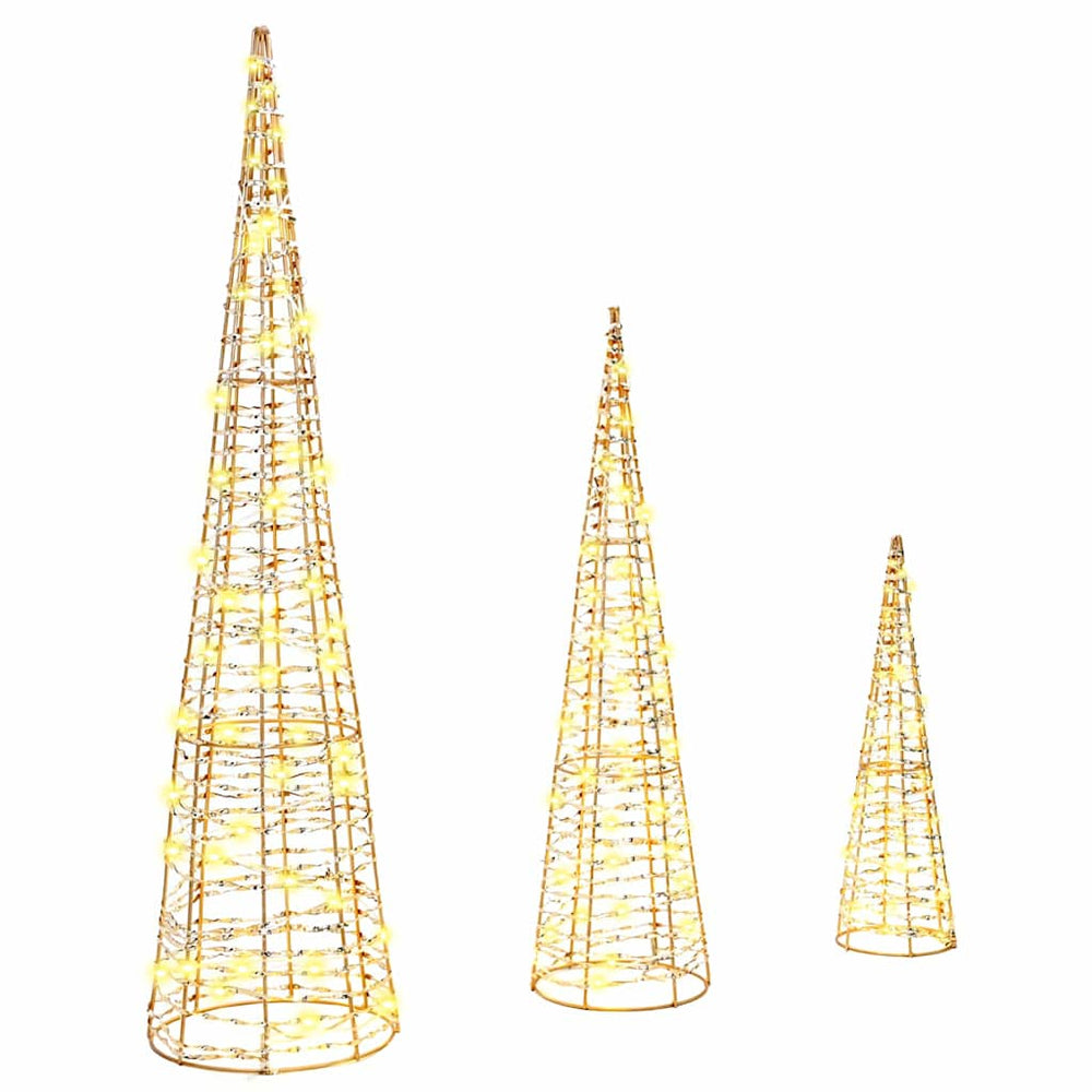 Vidaxl kerstboom met 90 led 3 pcs warmwit 20 x 20 x 80 cm pet