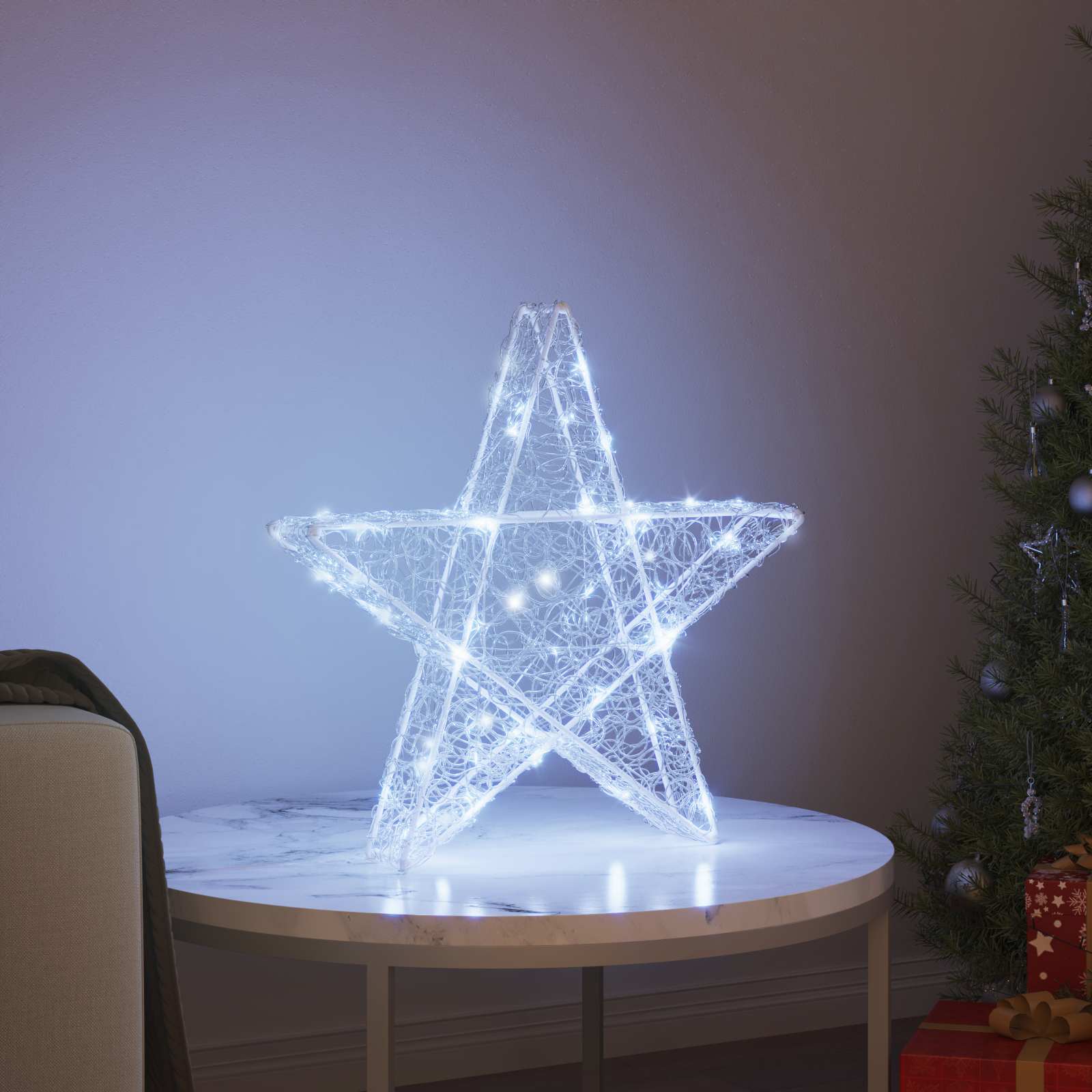 Vidaxl 3d ster met 50 led koudwit 55 x 53,5 x 10 cm acryl