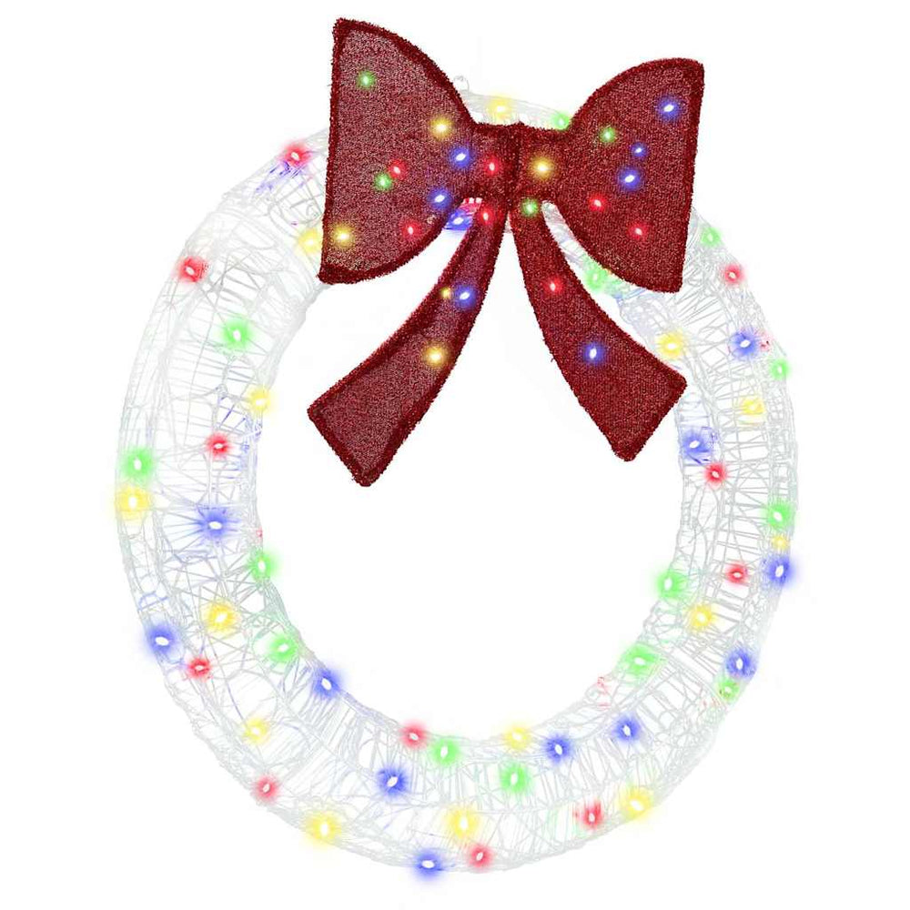 Vidaxl krans met 80 led multikleur 92 x 92 x 9,5 cm acryl