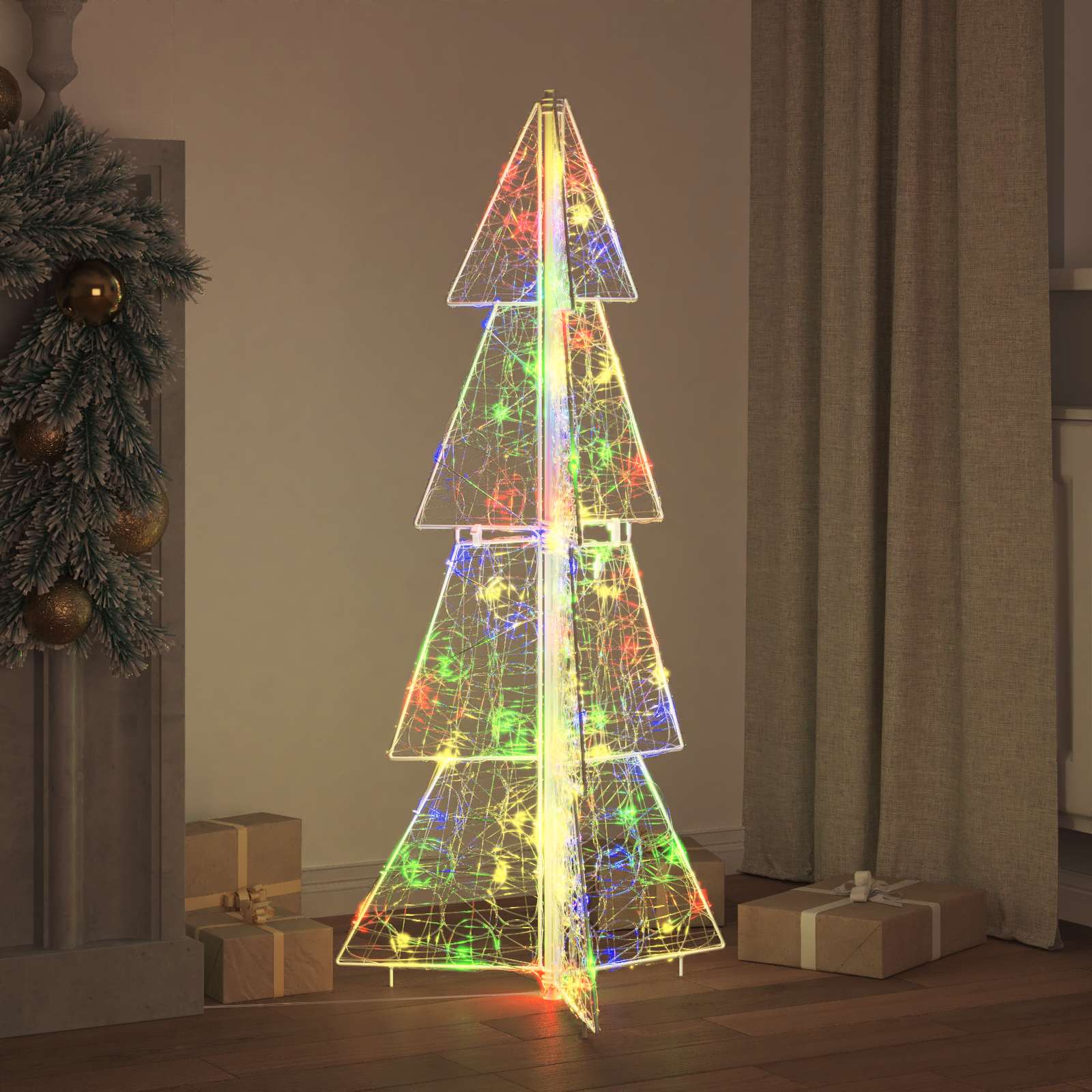 Vidaxl kerstboom met 100 led multikleur 120 cm acryl