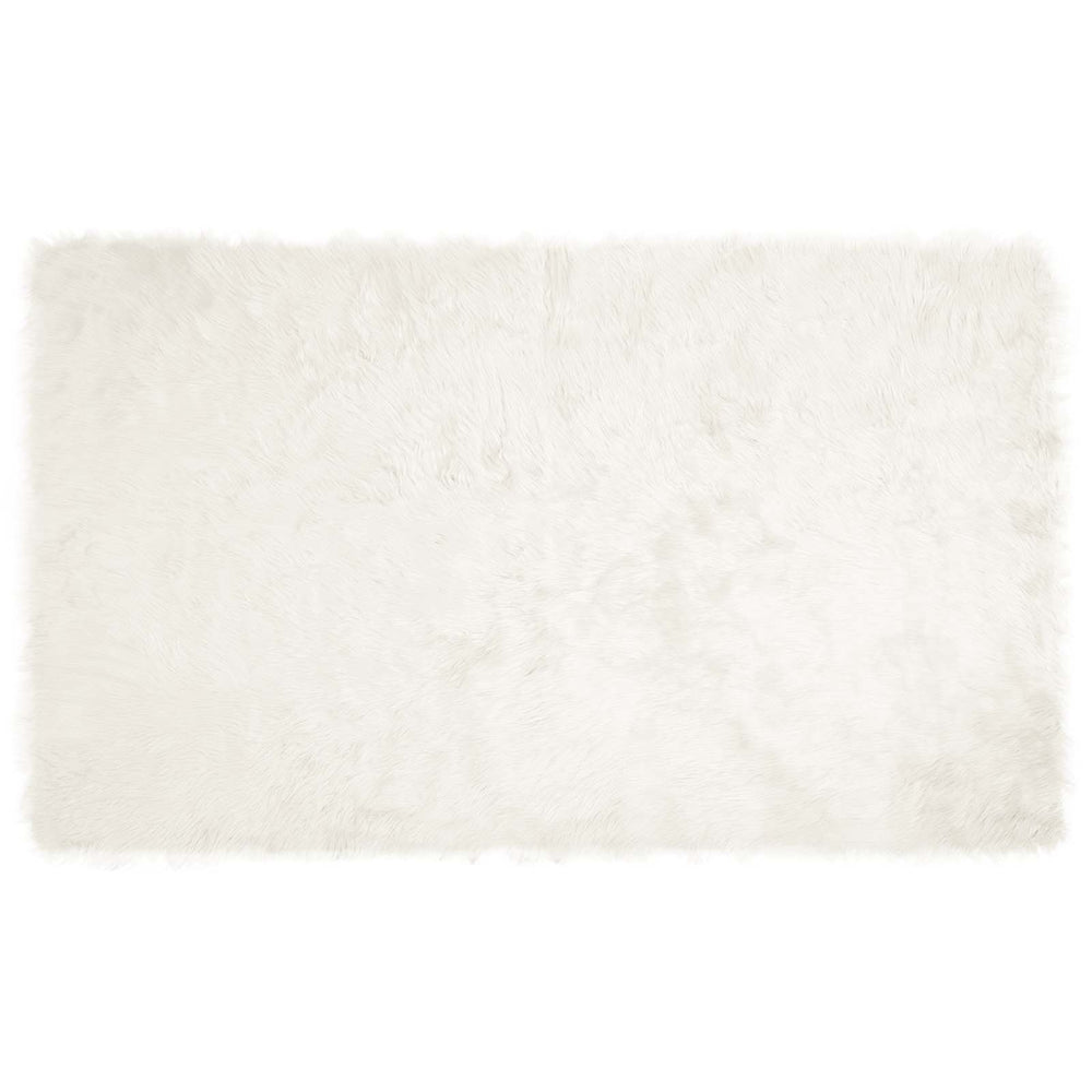 Vidaxl nep schapenvacht tapijt tafalla wit 100 x 200 cm polyester
