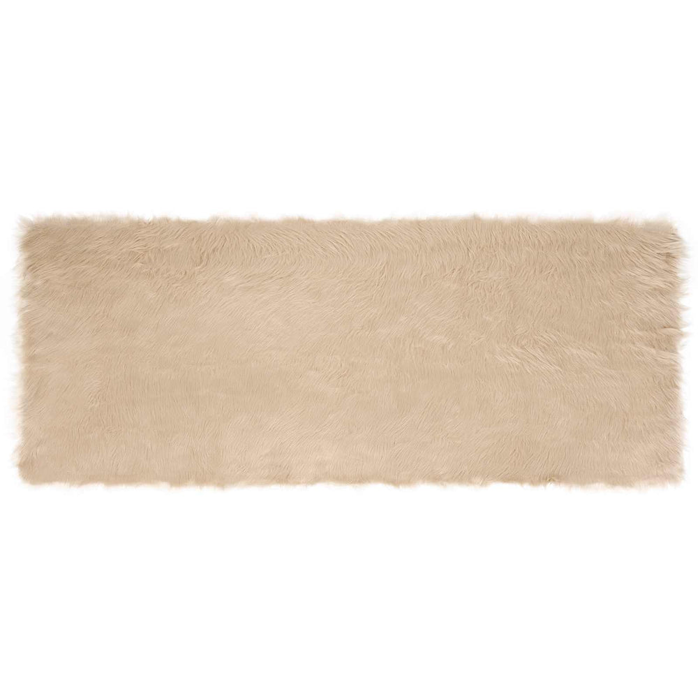 Vidaxl nep schapenvacht tapijt tafalla beige 80 x 200 cm polyester
