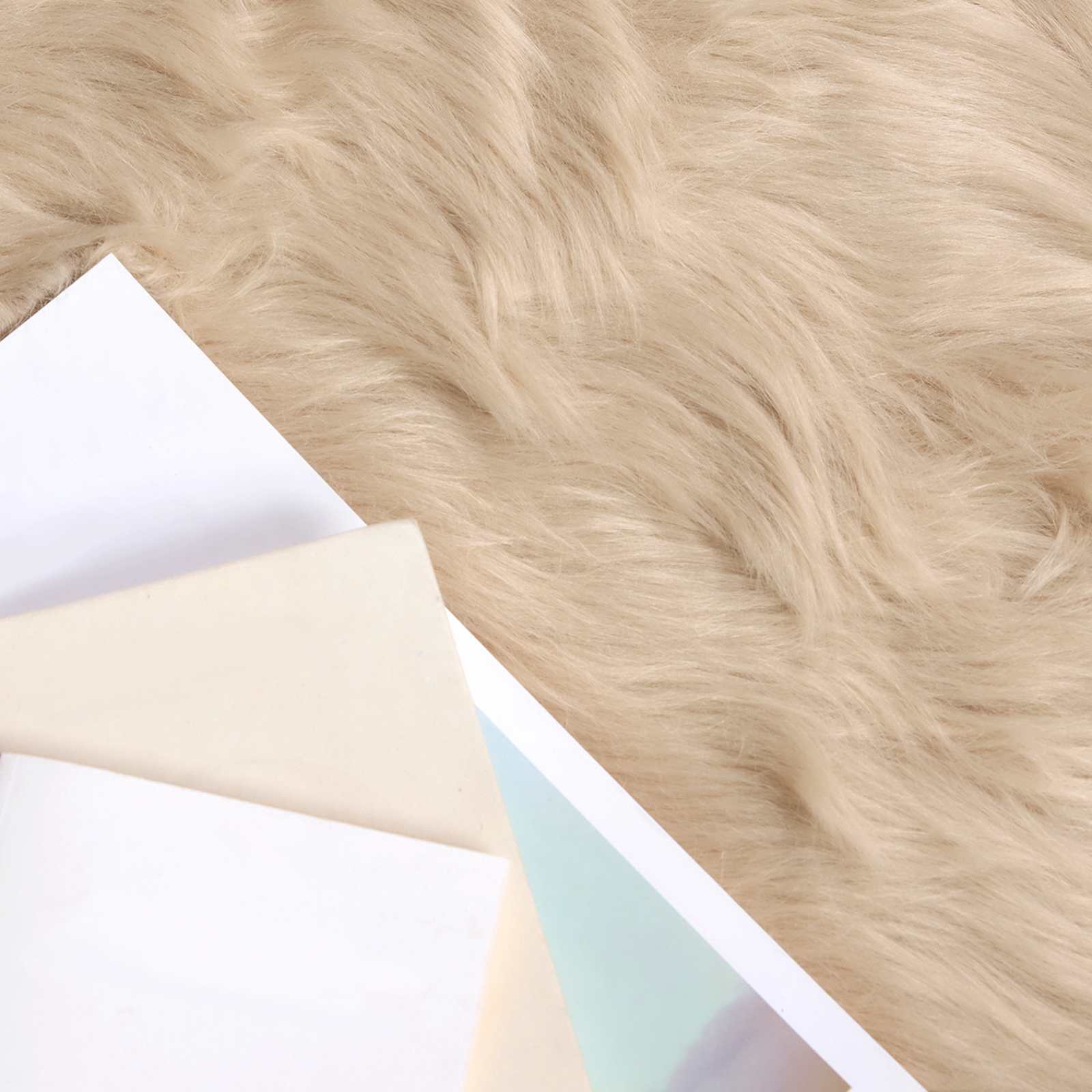 Vidaxl nep schapenvacht tapijt tafalla beige 80 x 250 cm polyester
