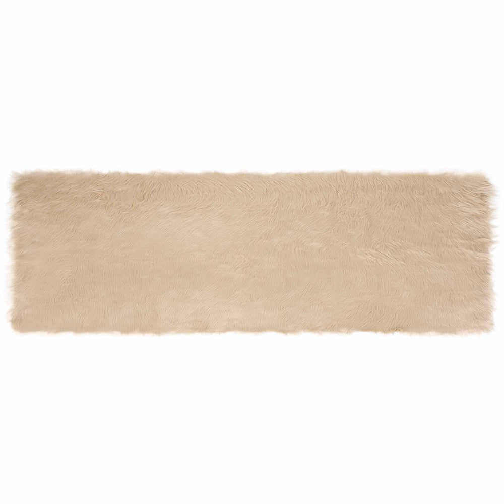 Vidaxl nep schapenvacht tapijt tafalla beige 80 x 250 cm polyester