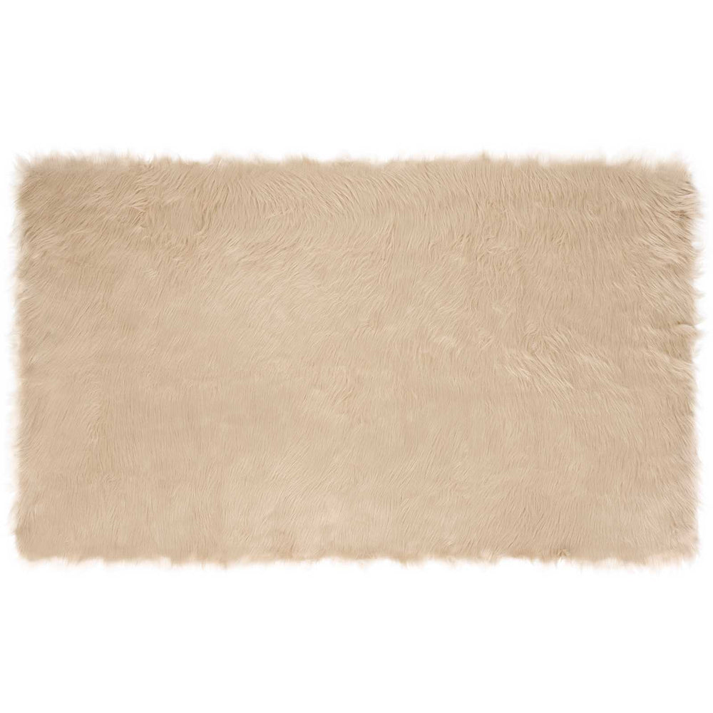 Vidaxl nep schapenvacht tapijt tafalla beige 100 x 200 cm polyester