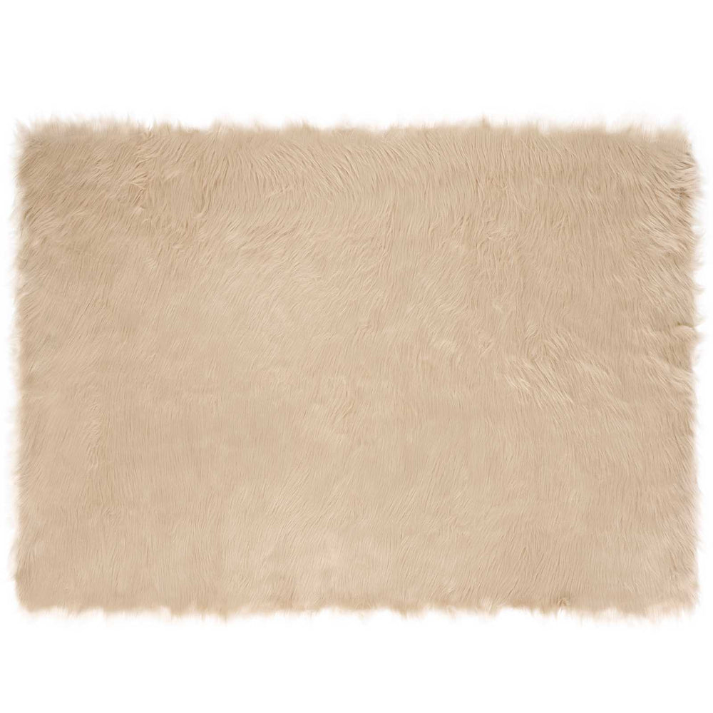 Vidaxl nep schapenvacht tapijt tafalla beige 120 x 170 cm polyester