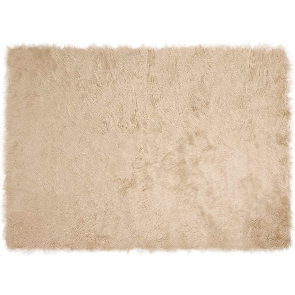 Vidaxl nep schapenvacht tapijt tafalla beige 160 x 230 cm polyester