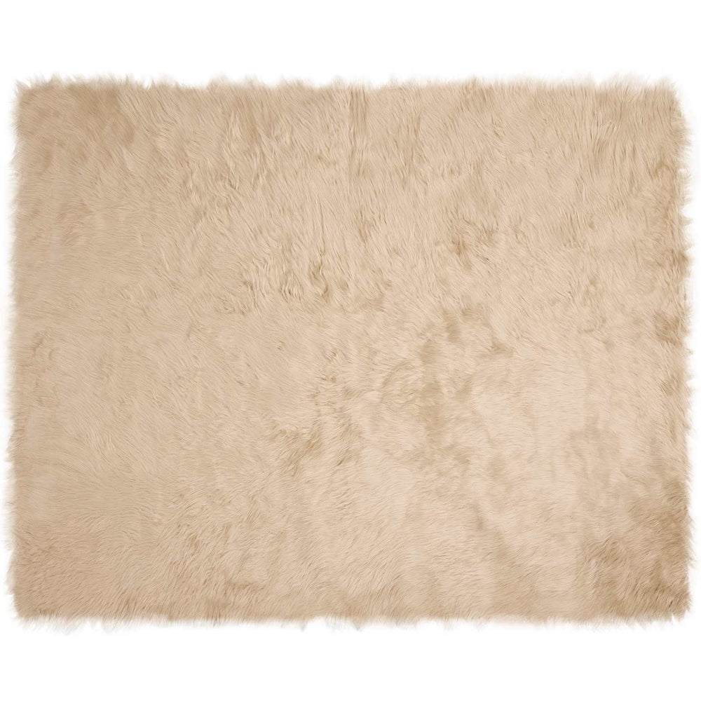 Vidaxl nep schapenvacht tapijt tafalla beige 200 x 280 cm polyester