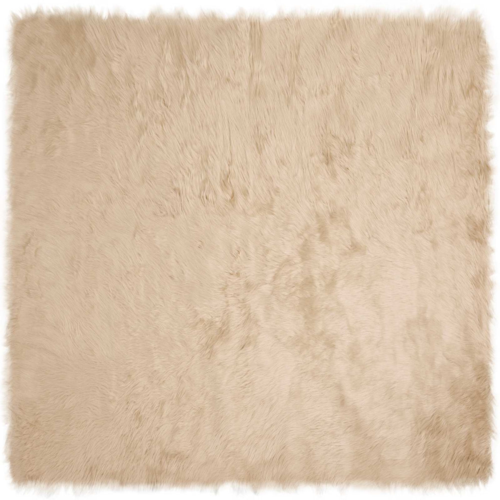Vidaxl nep schapenvacht tapijt tafalla beige 120 x 120 cm polyester