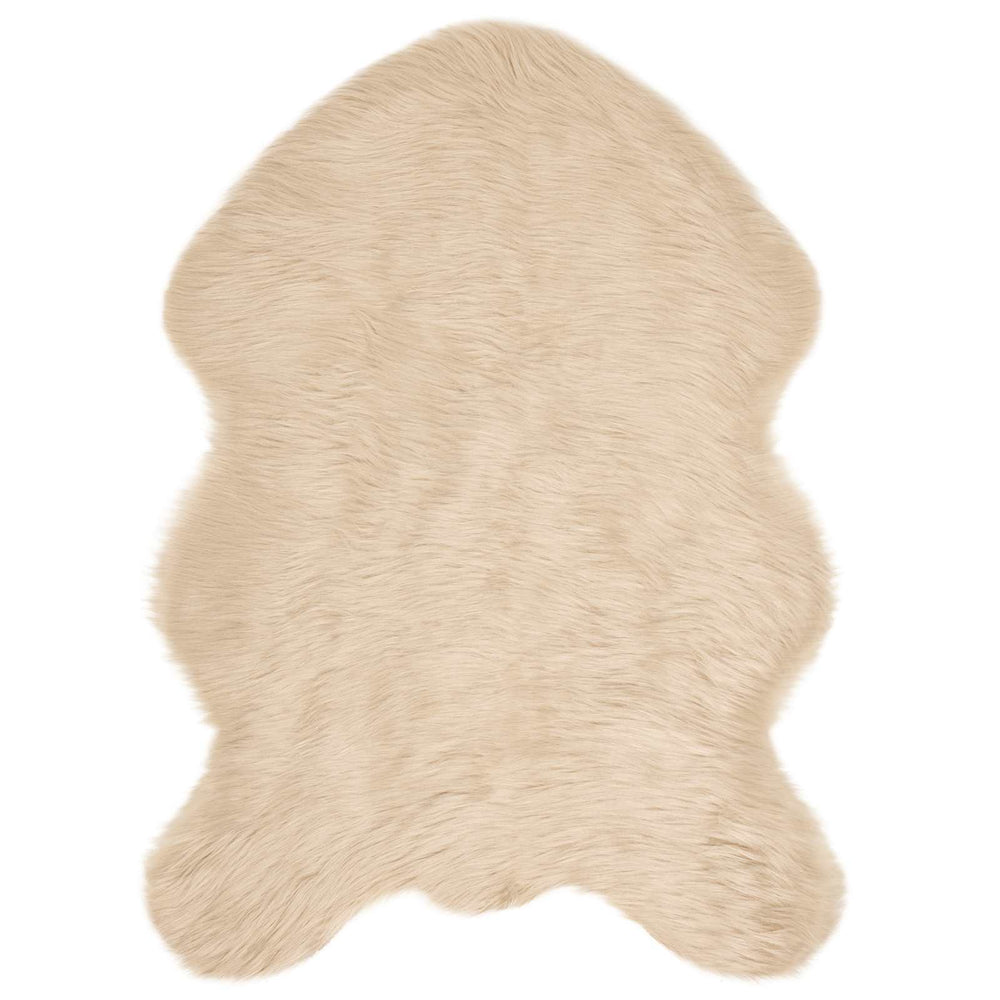 Vidaxl nep schapenvacht tapijt tafalla beige 60 x 90 cm polyester