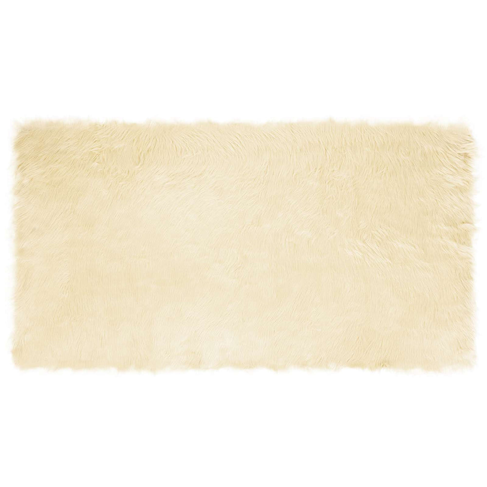 Vidaxl nep schapenvacht tapijt tafalla crème 80 x 150 cm polyester