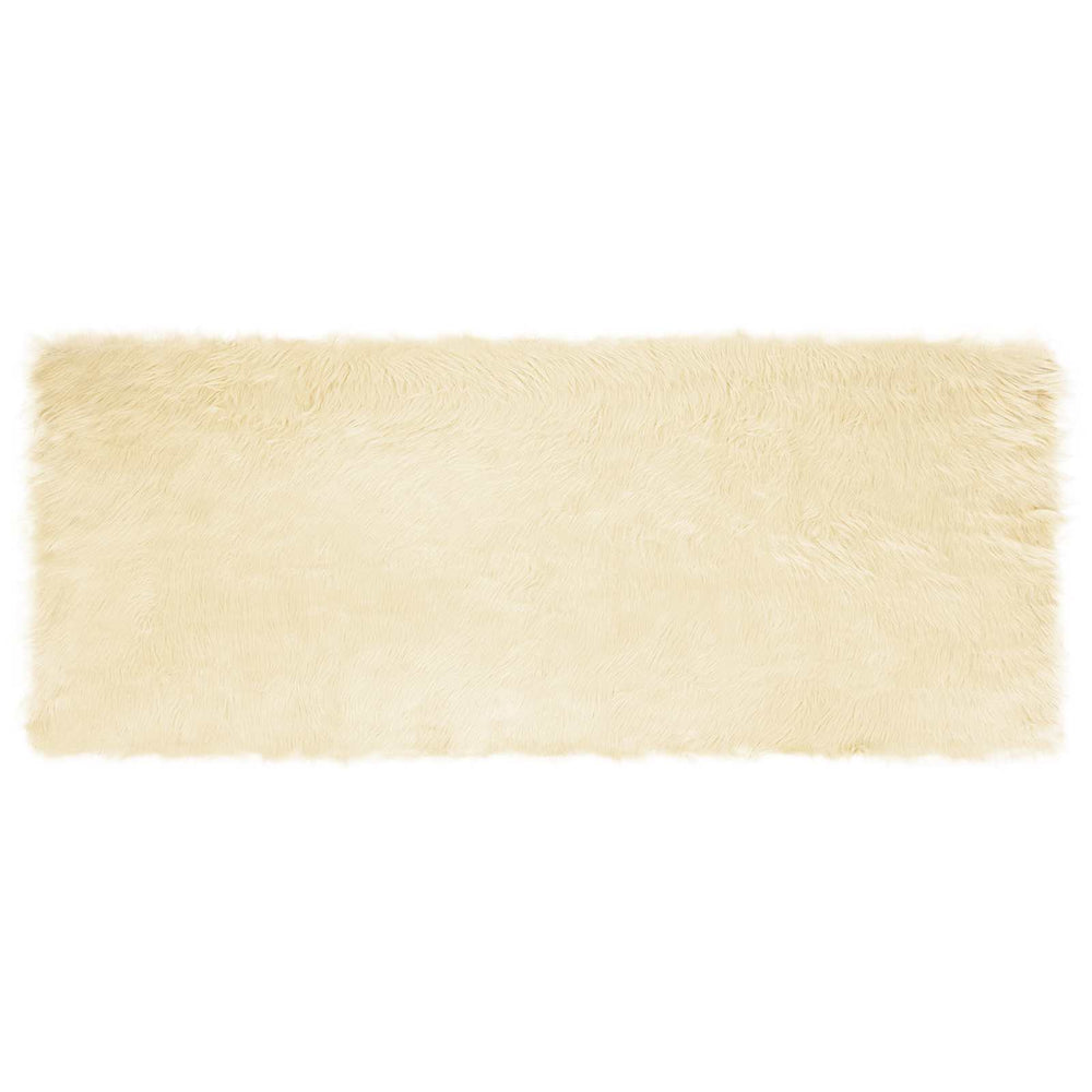 Vidaxl nep schapenvacht tapijt tafalla crème 80 x 200 cm polyester
