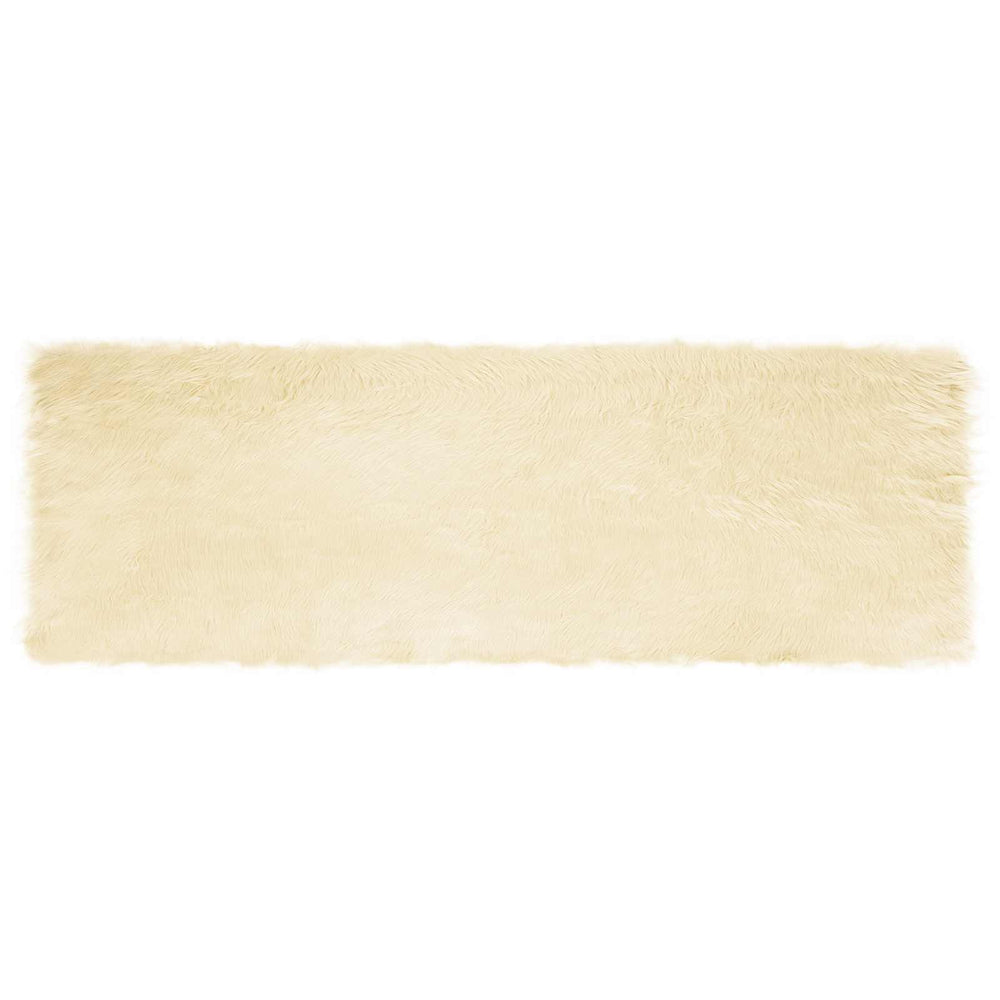 Vidaxl nep schapenvacht tapijt tafalla crème 80 x 250 cm polyester