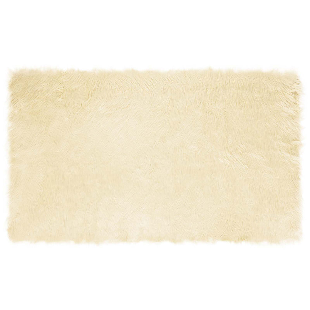 Vidaxl nep schapenvacht tapijt tafalla crème 100 x 200 cm polyester