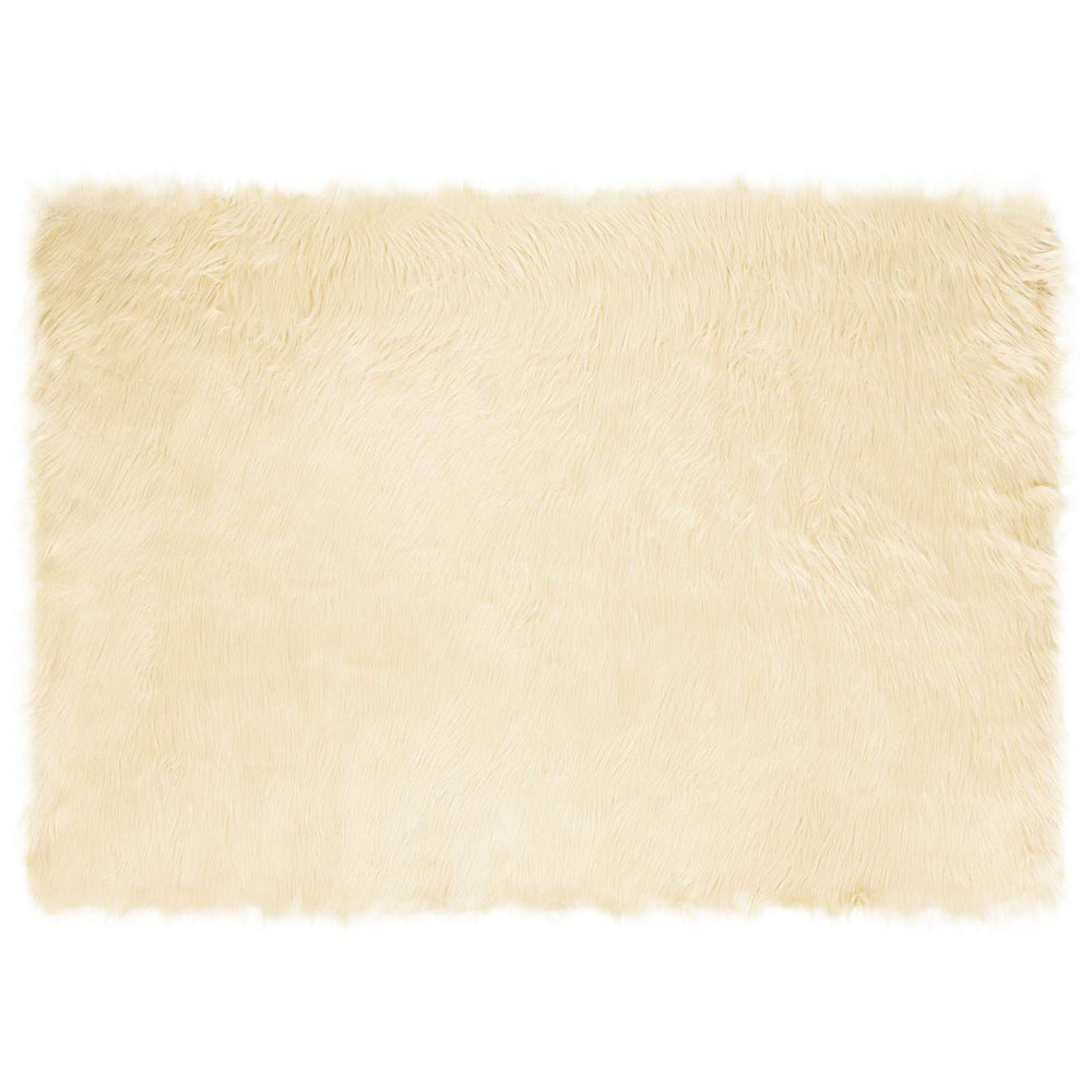 Vidaxl nep schapenvacht tapijt tafalla crème 140 x 200 cm polyester