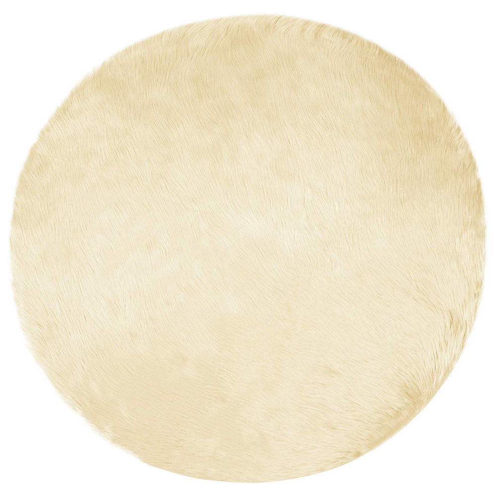 Vidaxl nep schapenvacht tapijt tafalla crème ø 120 cm polyester