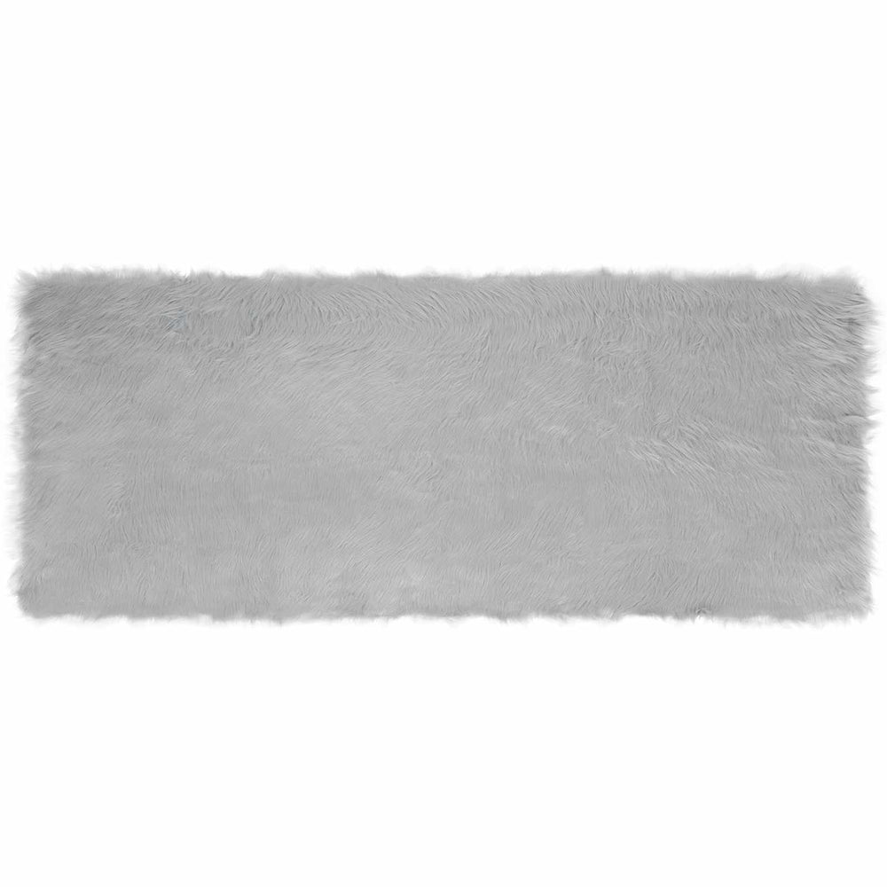 Vidaxl nep schapenvacht tapijt tafalla grijs 80 x 200 cm polyester