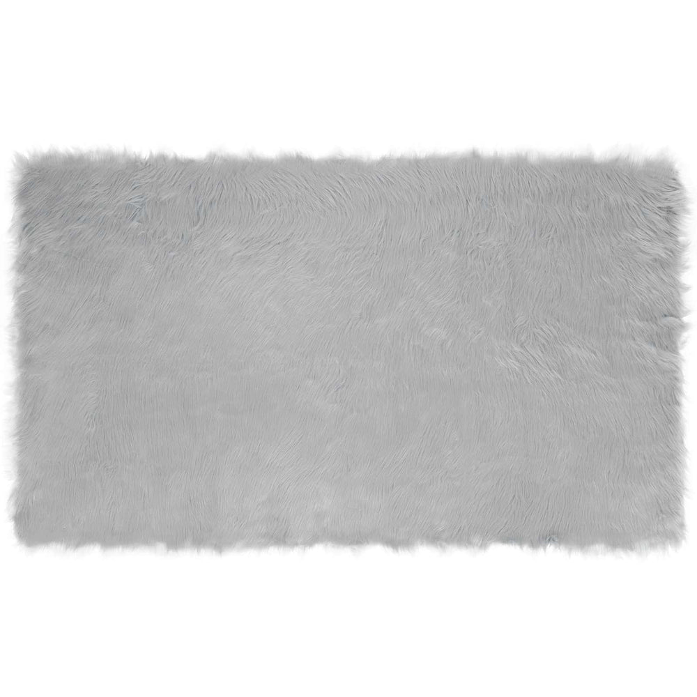 Vidaxl nep schapenvacht tapijt tafalla grijs 100 x 200 cm polyester