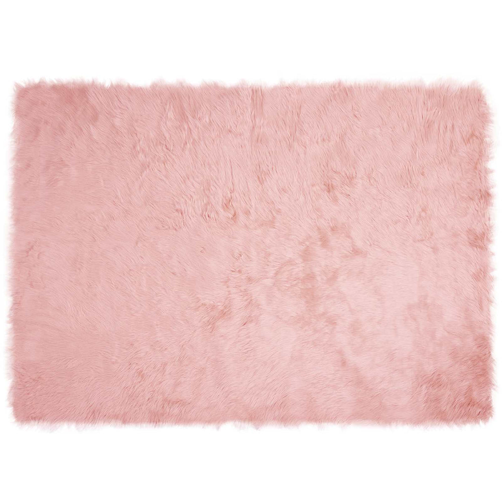 Vidaxl nep schapenvacht tapijt tafalla roze 120 x 170 cm polyester