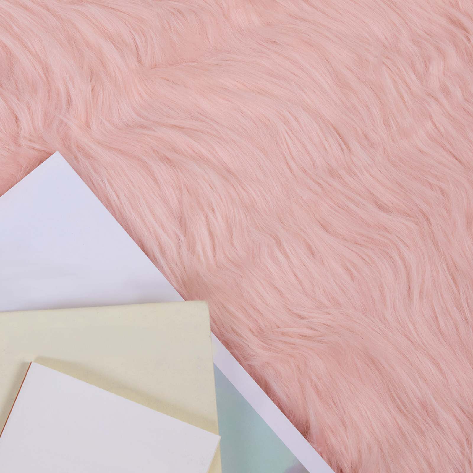 Vidaxl nep schapenvacht tapijt tafalla roze 240 x 240 cm polyester