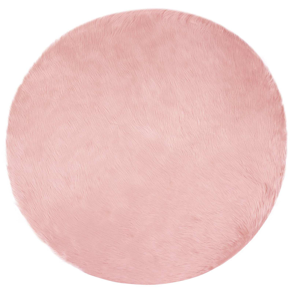 Vidaxl nep schapenvacht tapijt tafalla roze ø 200 cm polyester