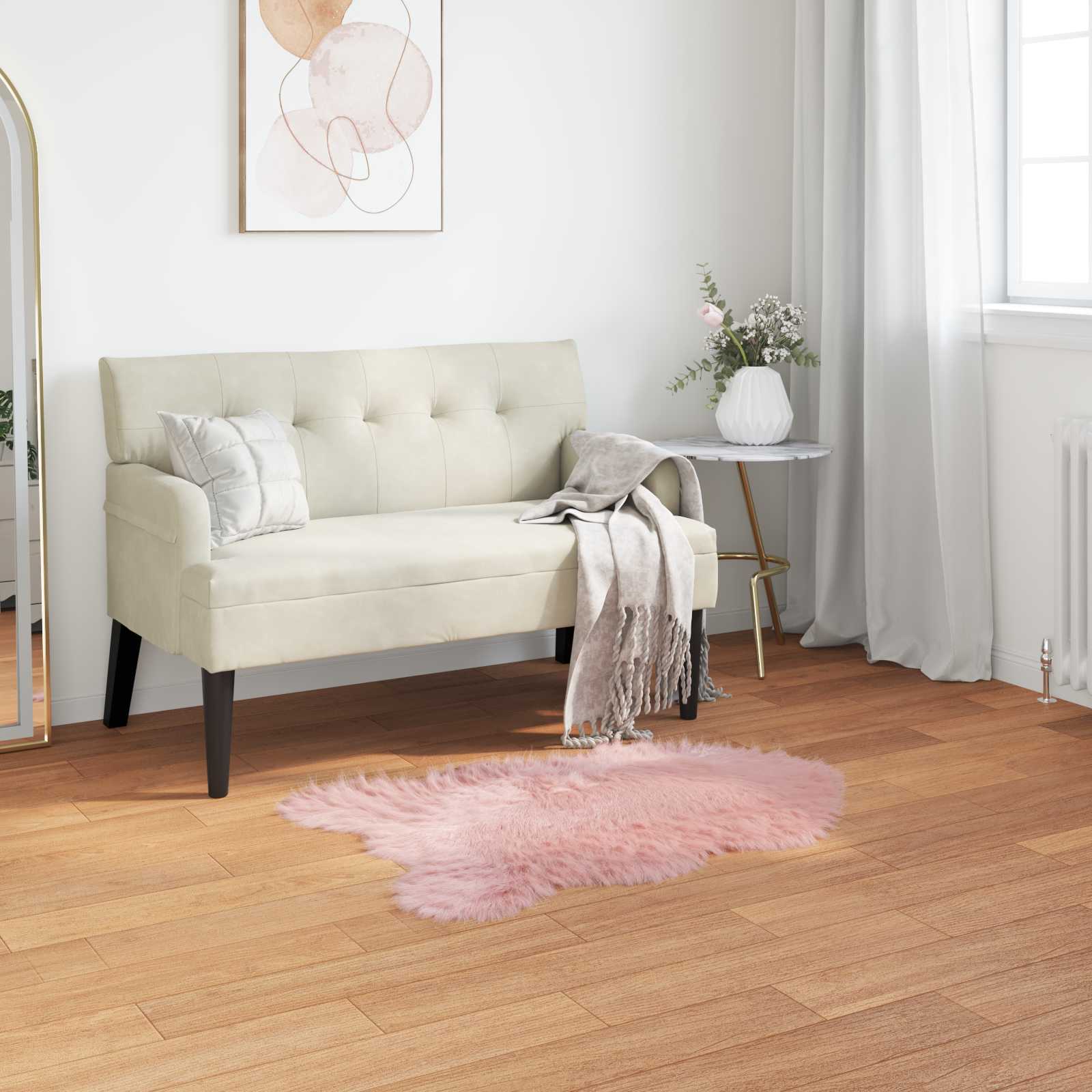 Vidaxl nep schapenvacht tapijt tafalla roze 80 x 120 cm polyester
