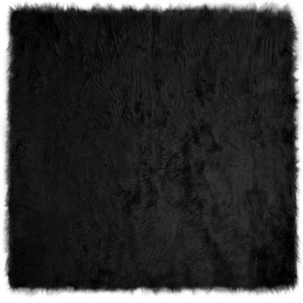 Vidaxl nep schapenvacht tapijt tafalla zwart 160 x 160 cm polyester