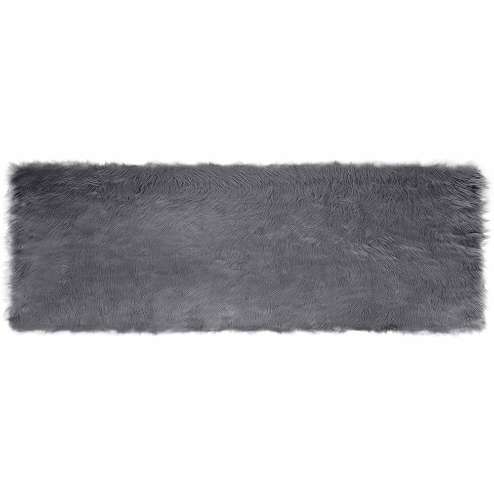 Vidaxl nep schapenvacht tapijt tafalla antraciet 80 x 250 cm polyester