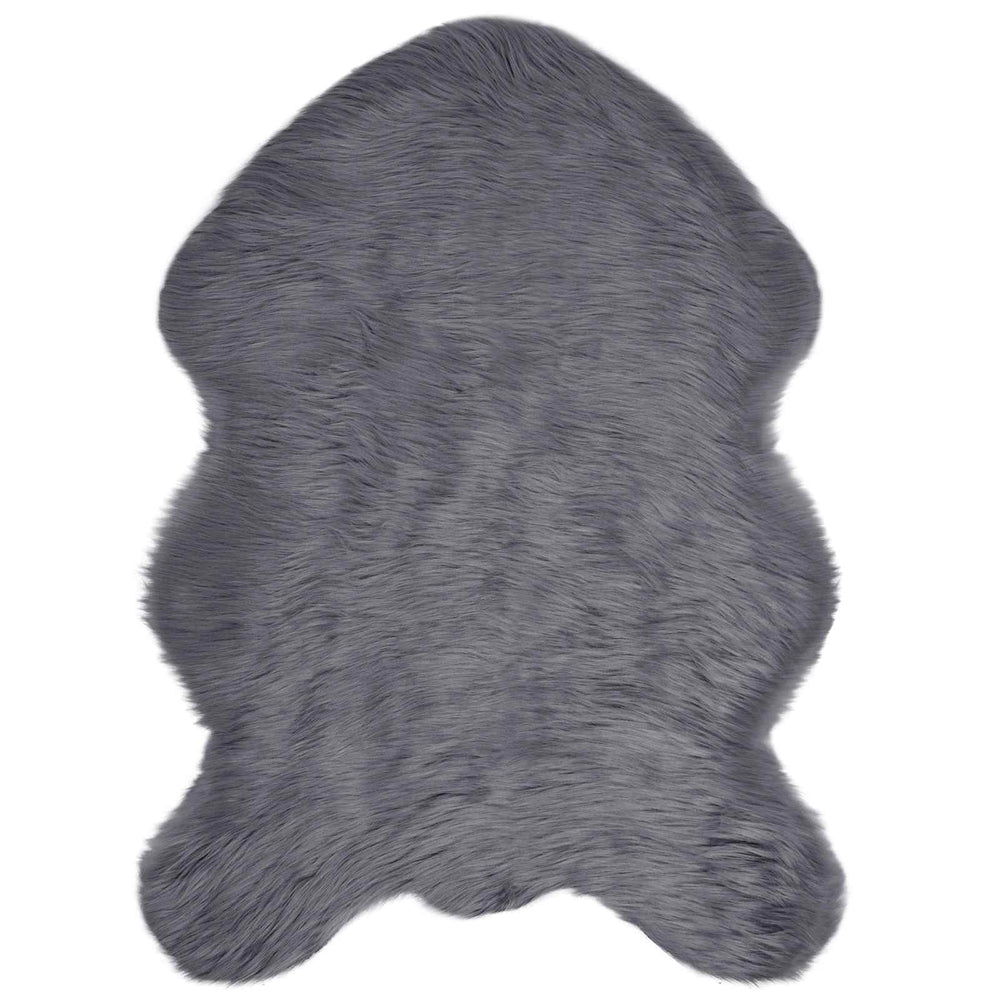 Vidaxl nep schapenvacht tapijt tafalla antraciet 60 x 90 cm polyester