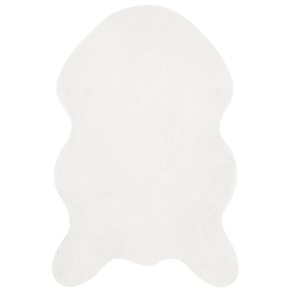 Vidaxl nep konijnenbont tapijt olite wit 50 x 80 cm polyester