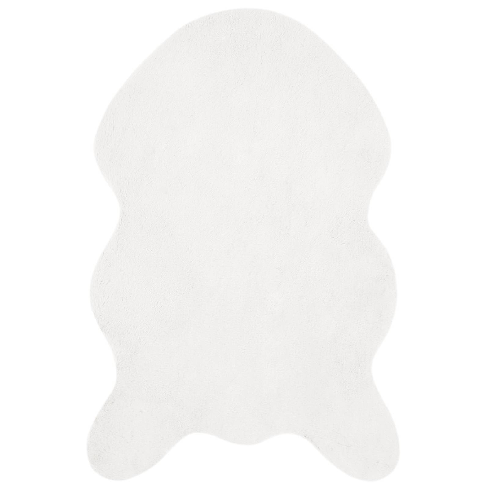 Vidaxl nep konijnenbont tapijt olite wit 50 x 80 cm polyester