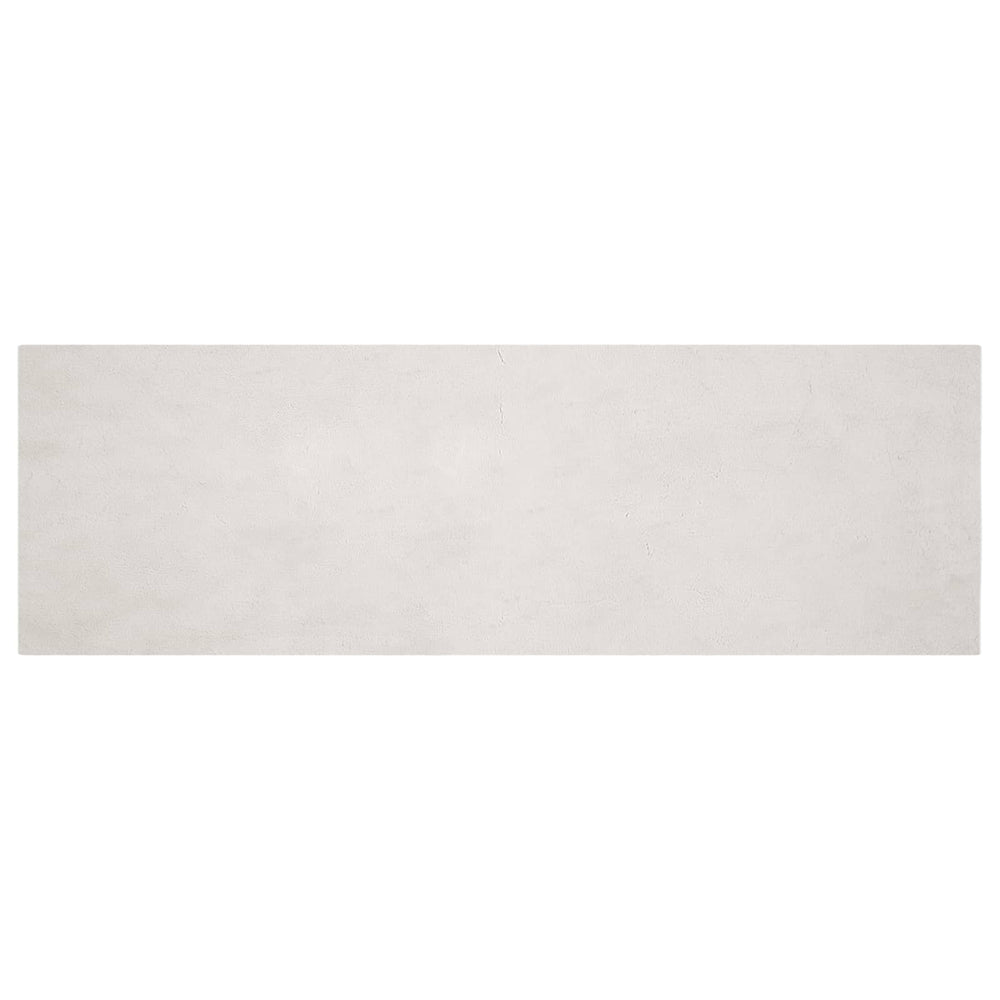 Vidaxl nep konijnenbont tapijt olite beige 80 x 250 cm polyester