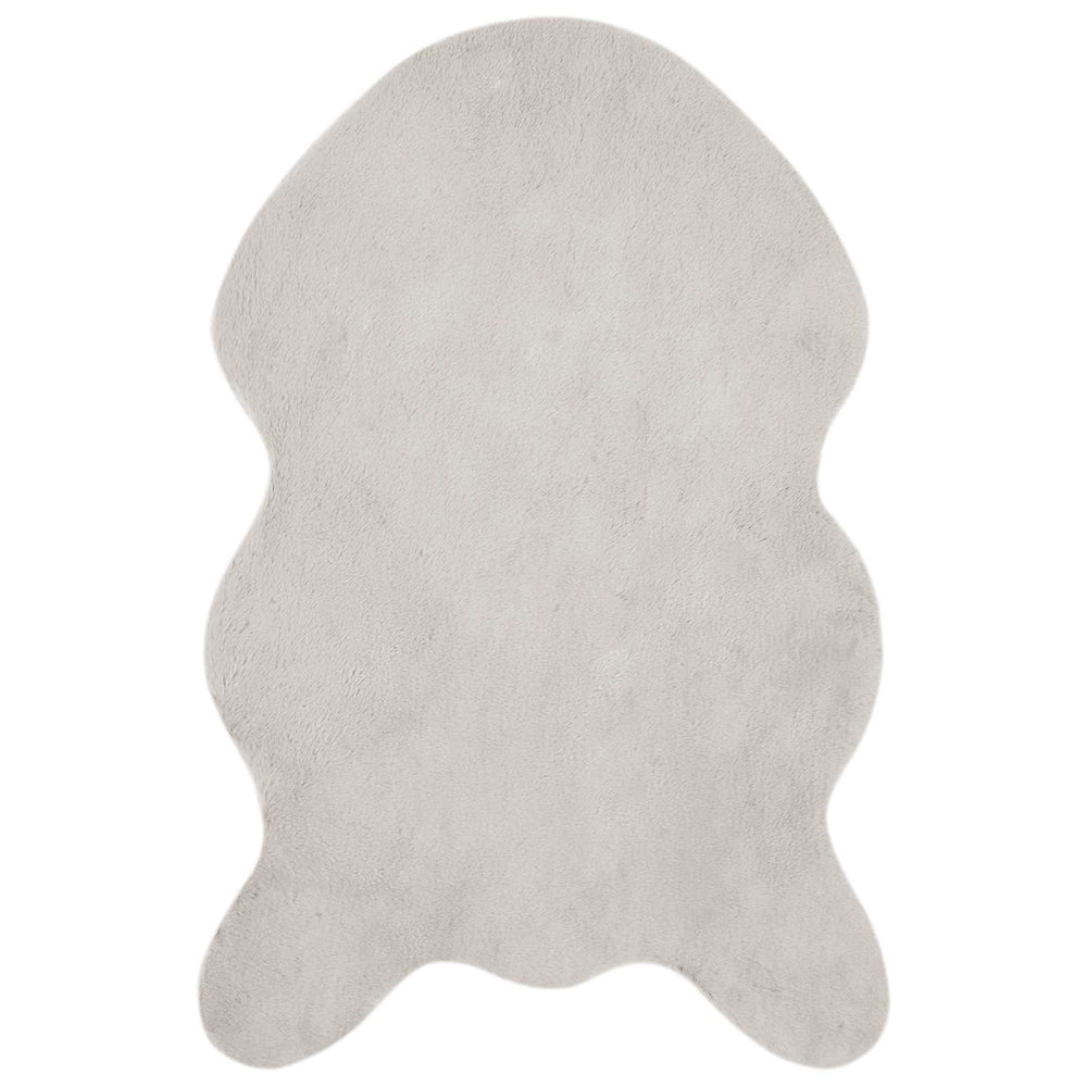 Vidaxl nep konijnenbont tapijt olite beige 60 x 90 cm polyester