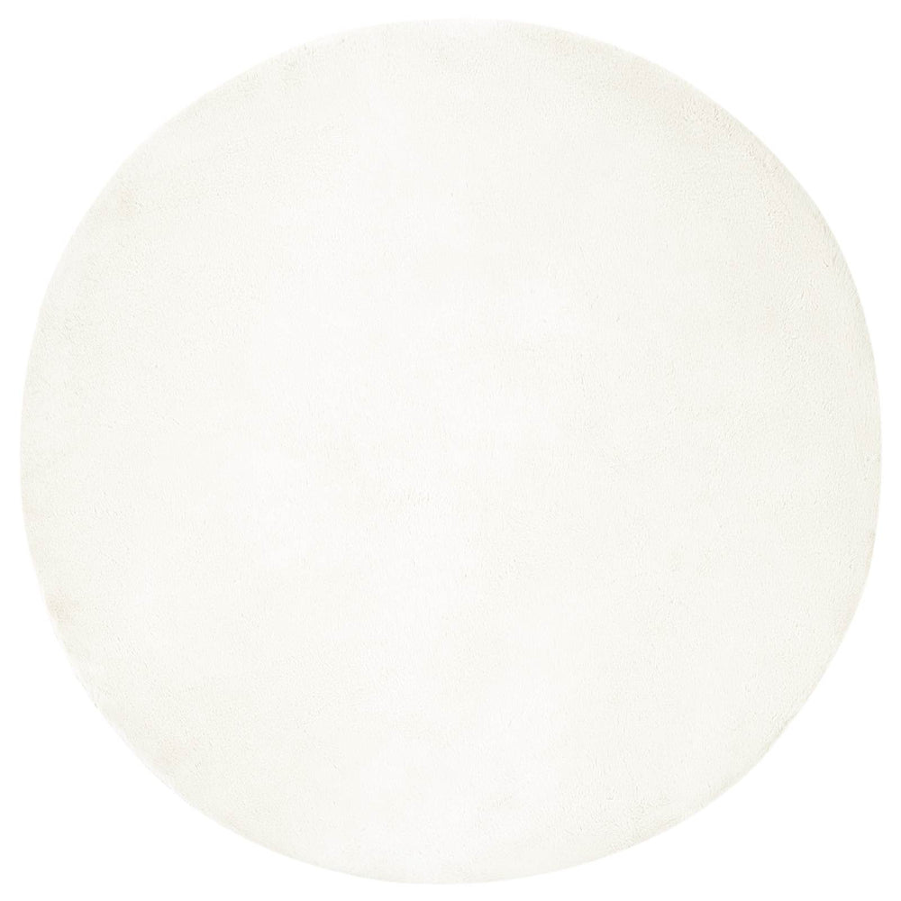 Vidaxl nep konijnenbont tapijt olite crème ø 80 cm polyester