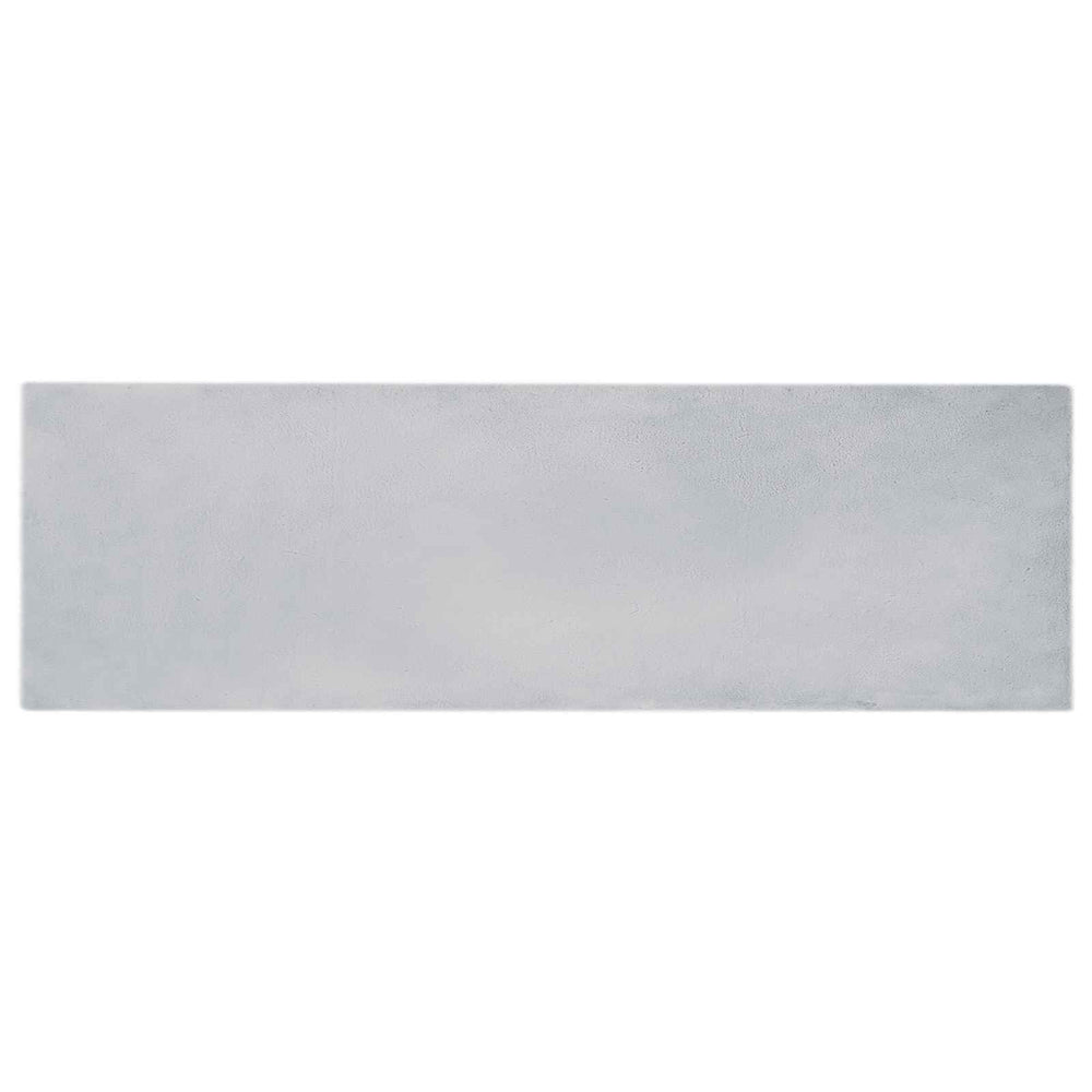 Vidaxl nep konijnenbont tapijt olite grijs 80 x 250 cm polyester