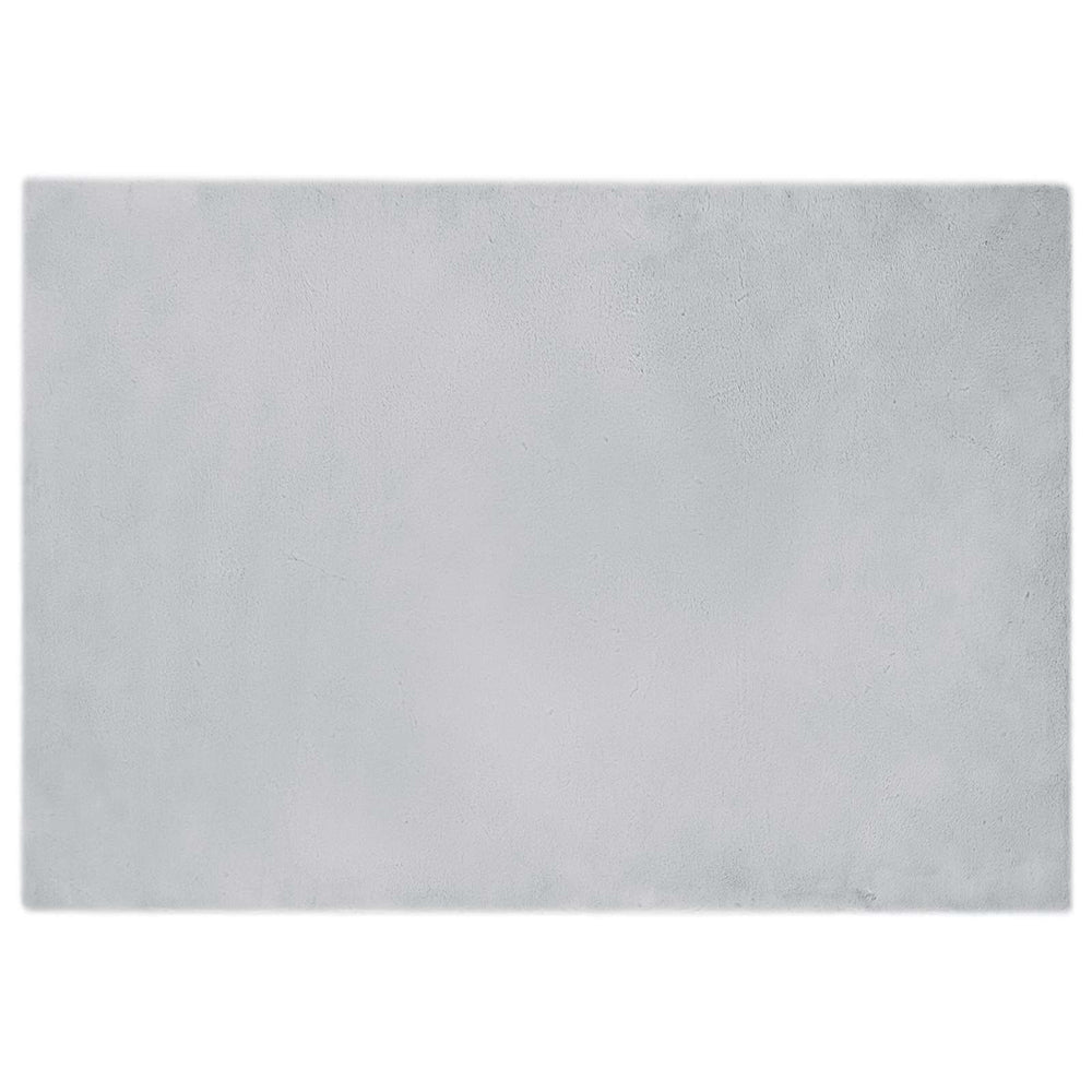 Vidaxl nep konijnenbont tapijt olite grijs 140 x 200 cm polyester