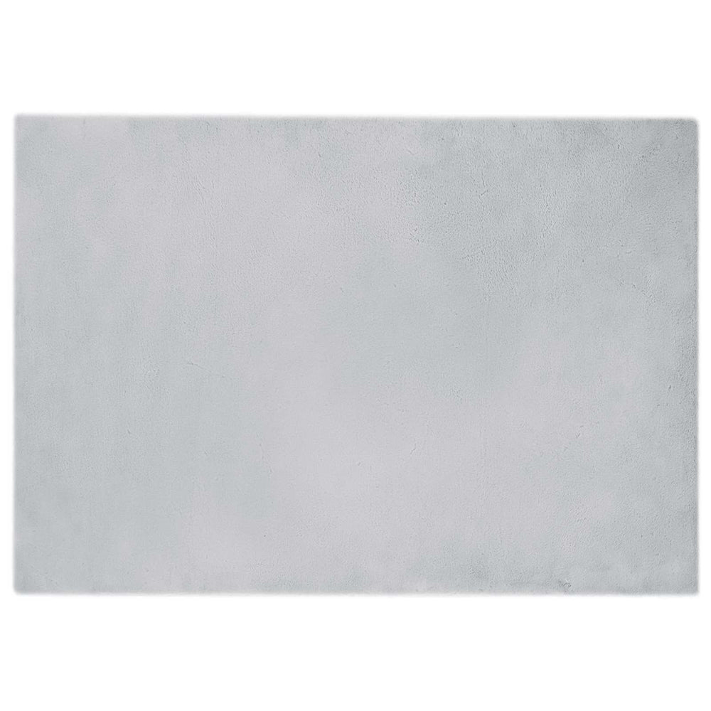 Vidaxl nep konijnenbont tapijt olite grijs 160 x 230 cm polyester