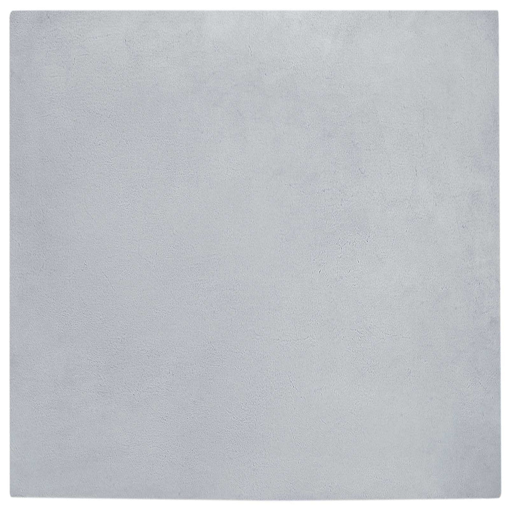 Vidaxl nep konijnenbont tapijt olite grijs 120 x 120 cm polyester