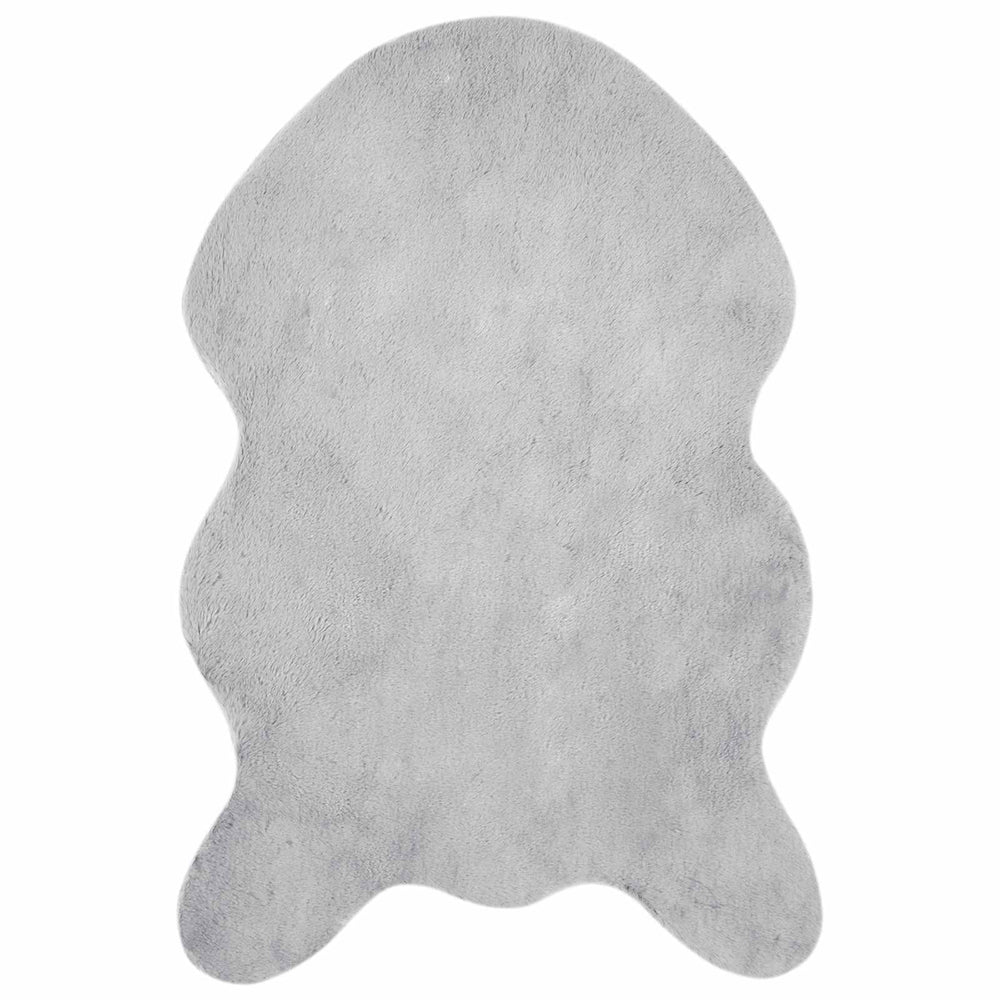 Vidaxl nep konijnenbont tapijt olite grijs 80 x 120 cm polyester